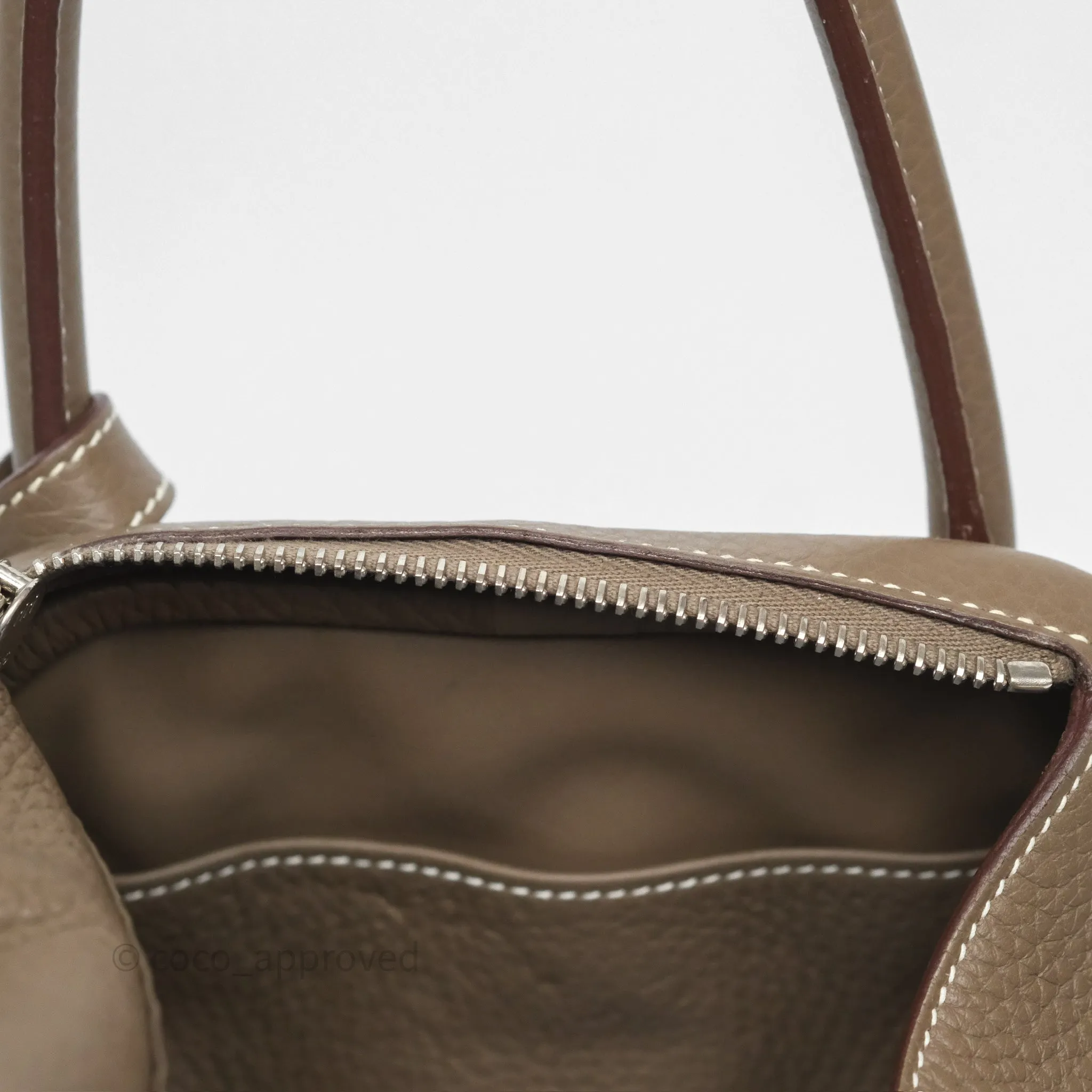 Herms Lindy 30 Etoupe 18 Clemence Palladium Hardware