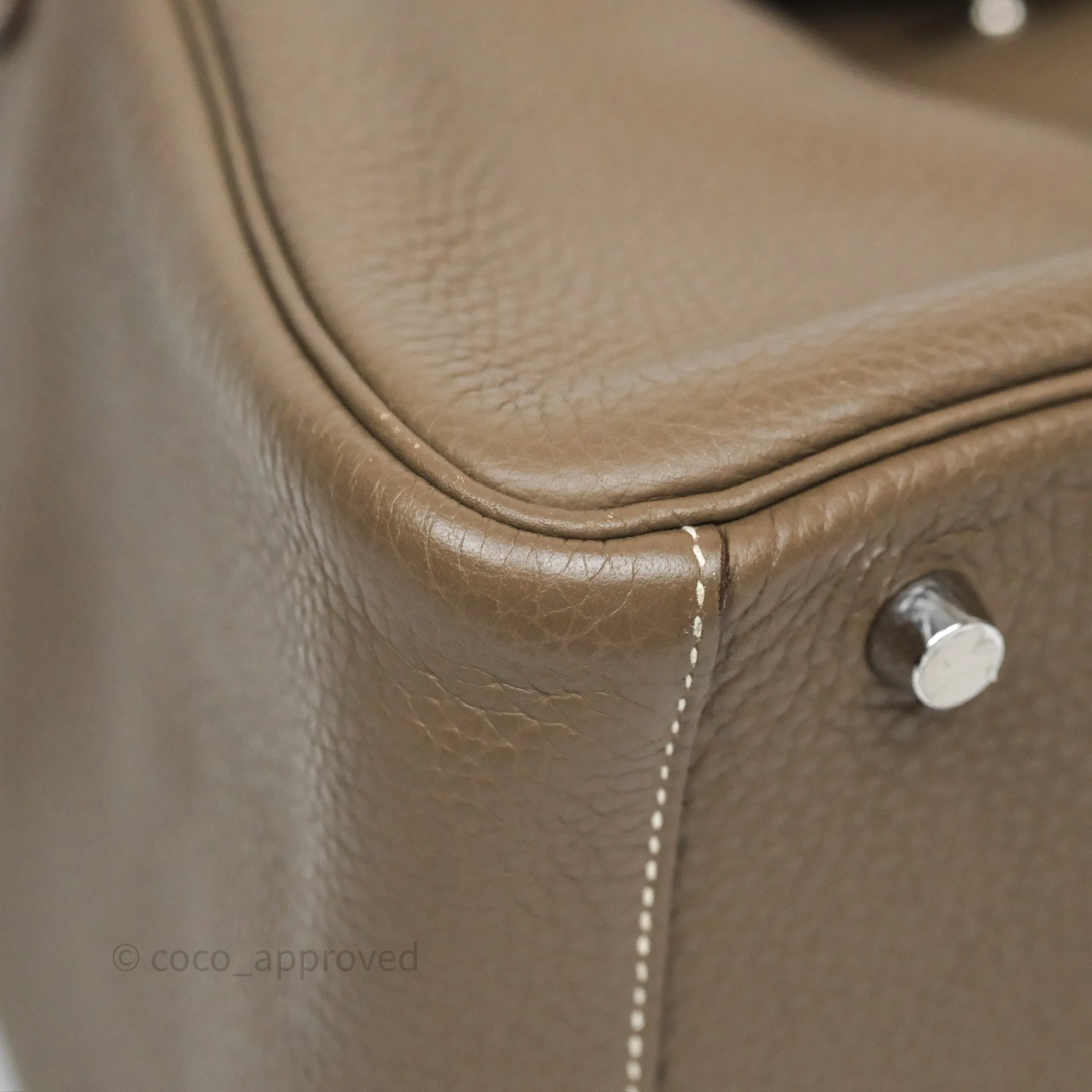 Herms Lindy 30 Etoupe 18 Clemence Palladium Hardware