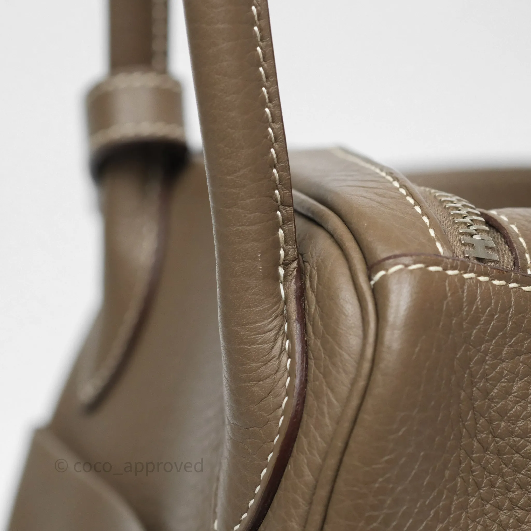 Herms Lindy 30 Etoupe 18 Clemence Palladium Hardware