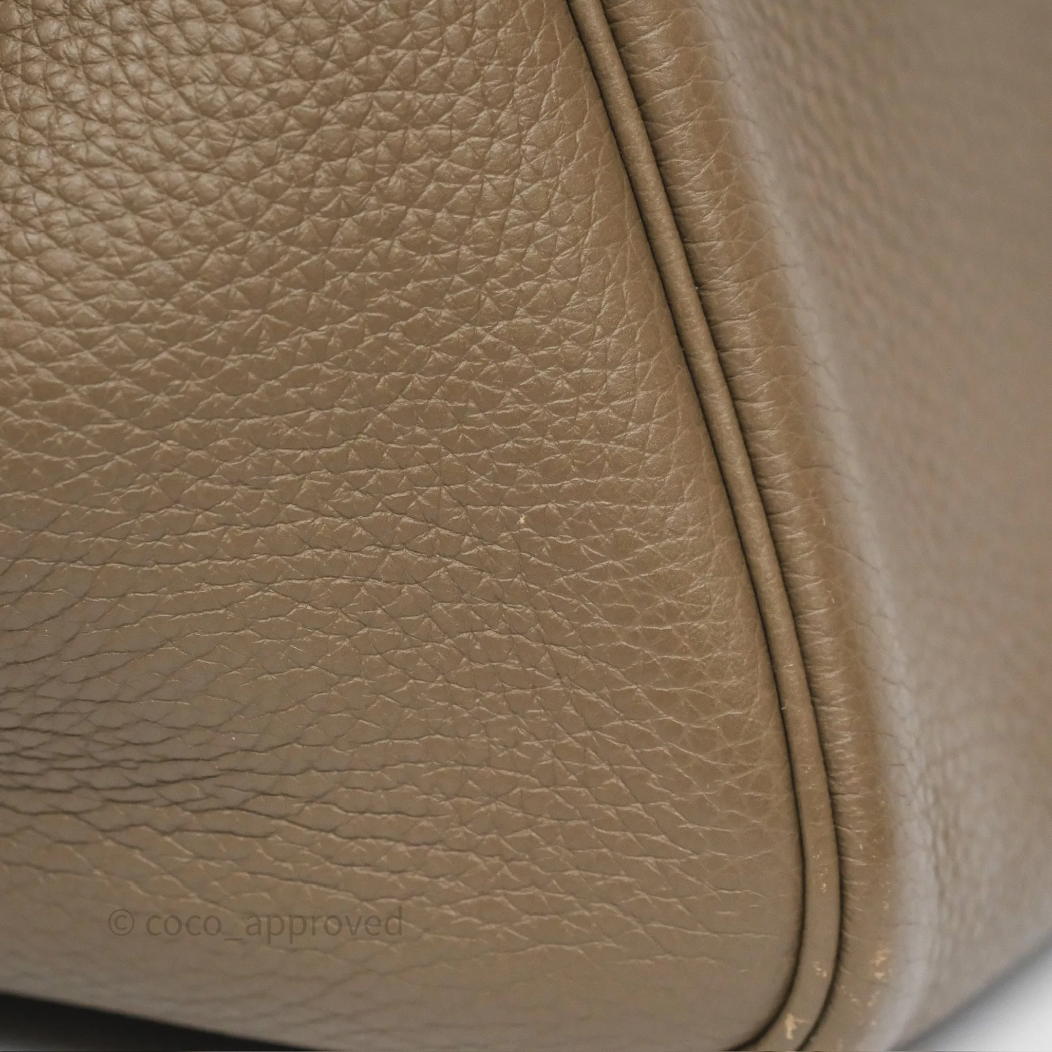 Herms Lindy 30 Etoupe 18 Clemence Palladium Hardware