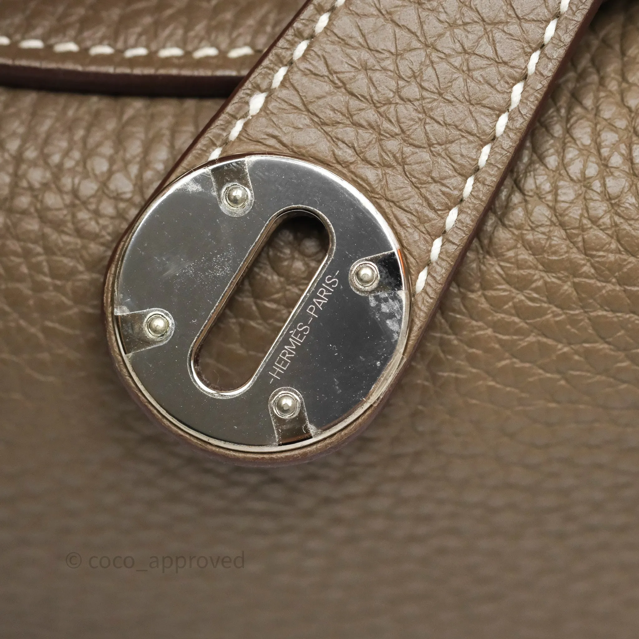 Herms Lindy 30 Etoupe 18 Clemence Palladium Hardware