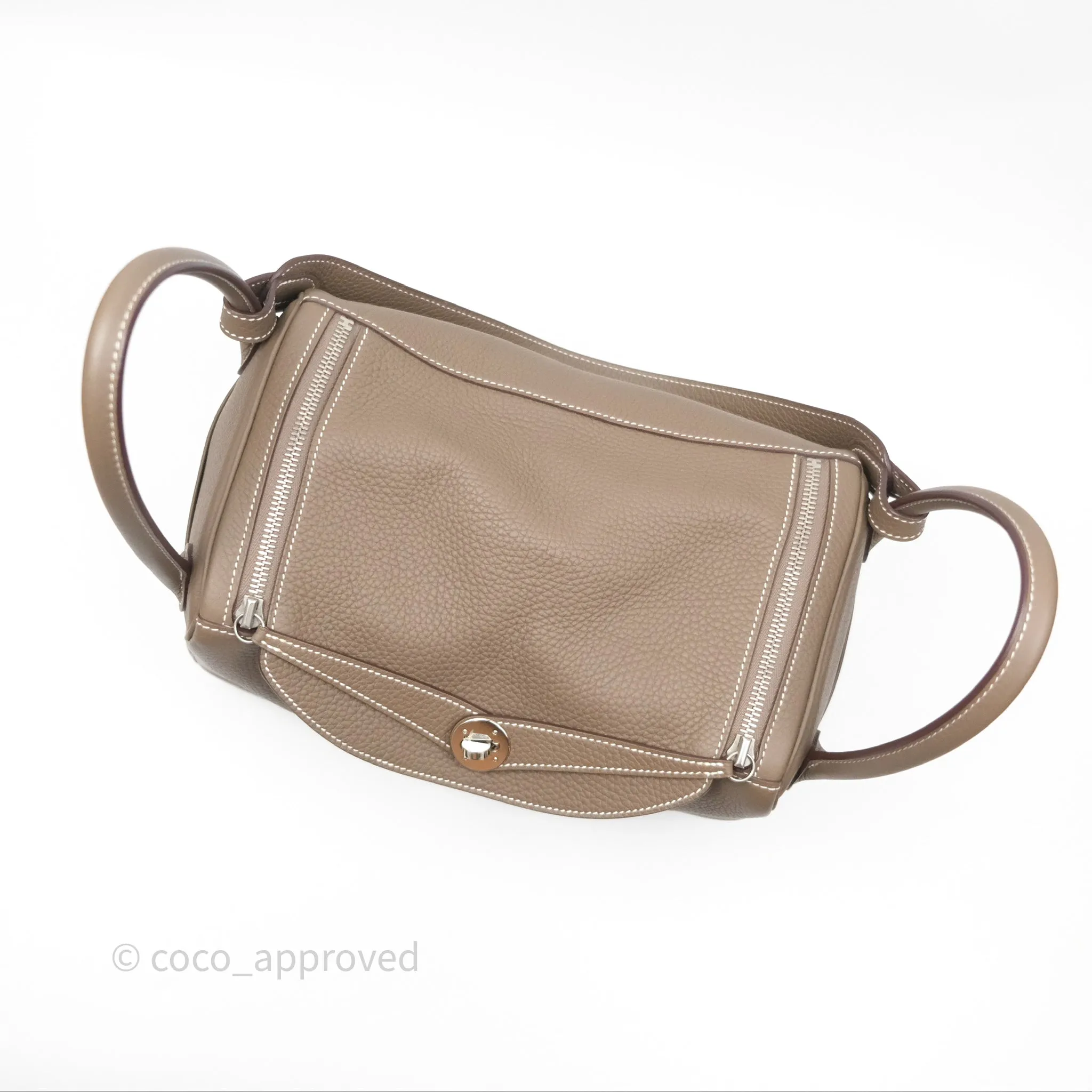 Herms Lindy 30 Etoupe 18 Clemence Palladium Hardware