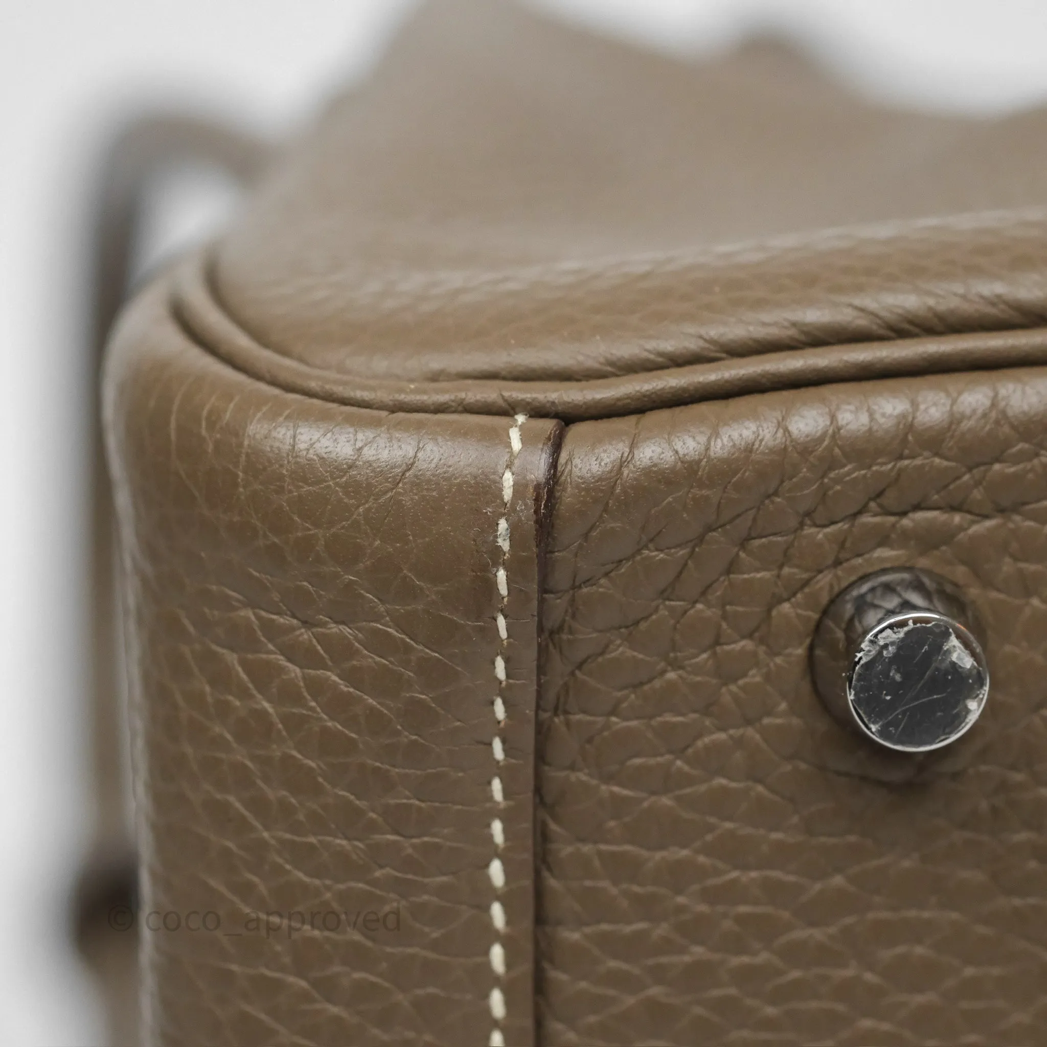 Herms Lindy 30 Etoupe 18 Clemence Palladium Hardware