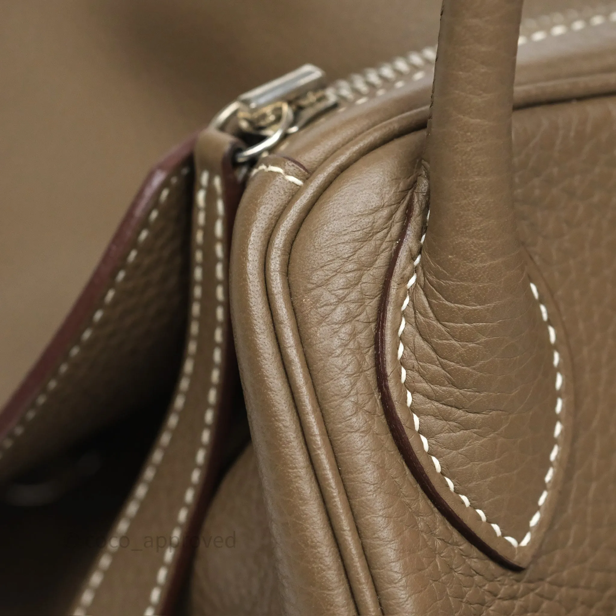 Herms Lindy 30 Etoupe 18 Clemence Palladium Hardware