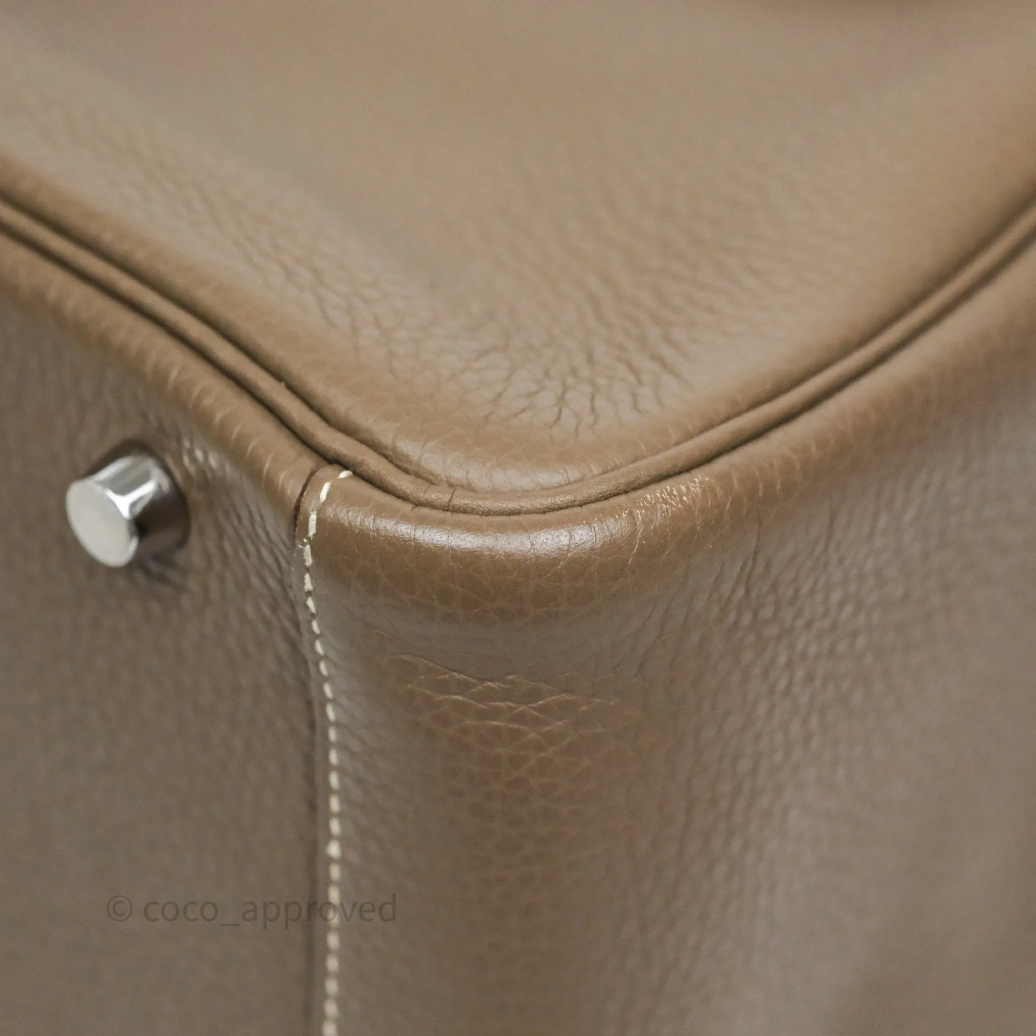 Herms Lindy 30 Etoupe 18 Clemence Palladium Hardware