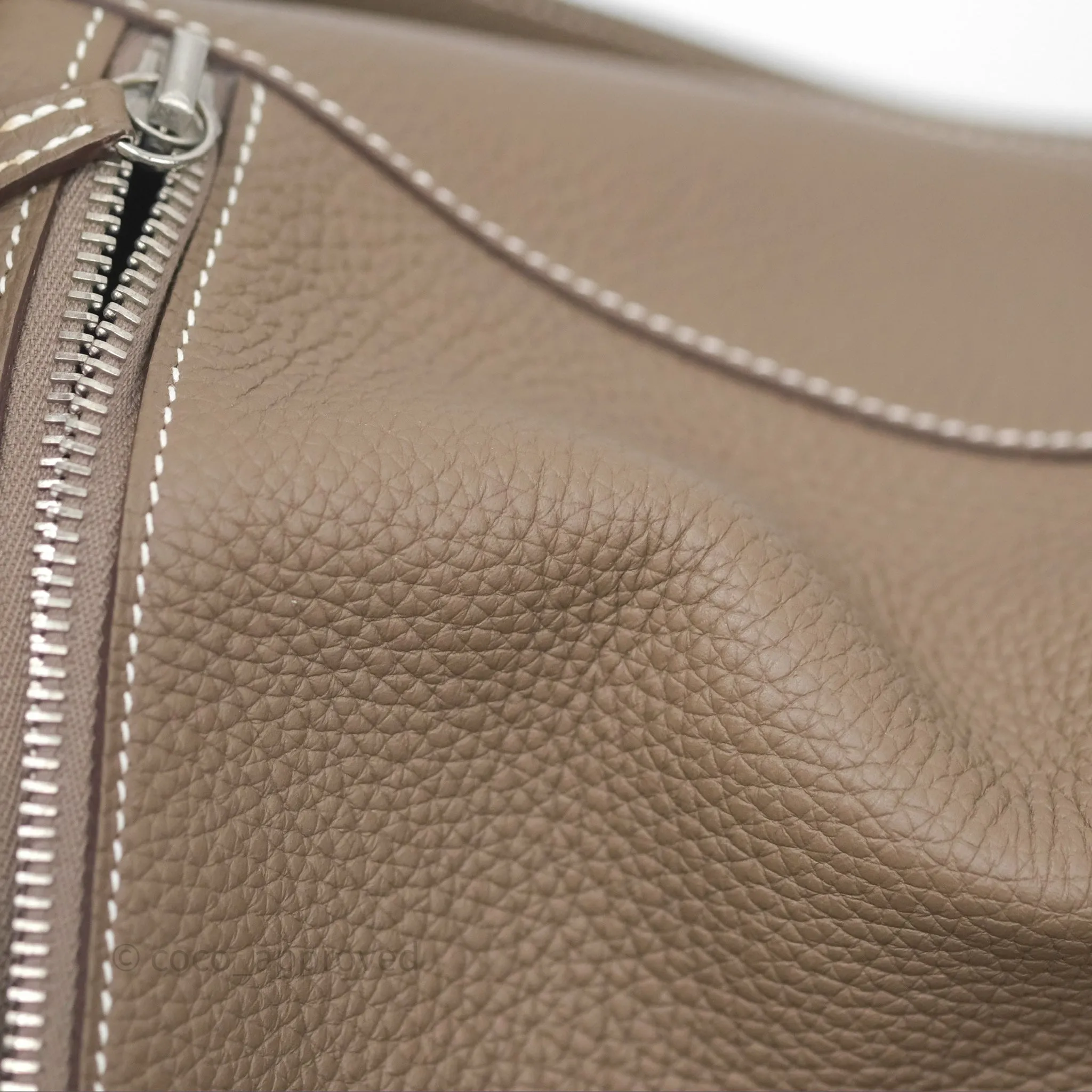 Herms Lindy 30 Etoupe 18 Clemence Palladium Hardware