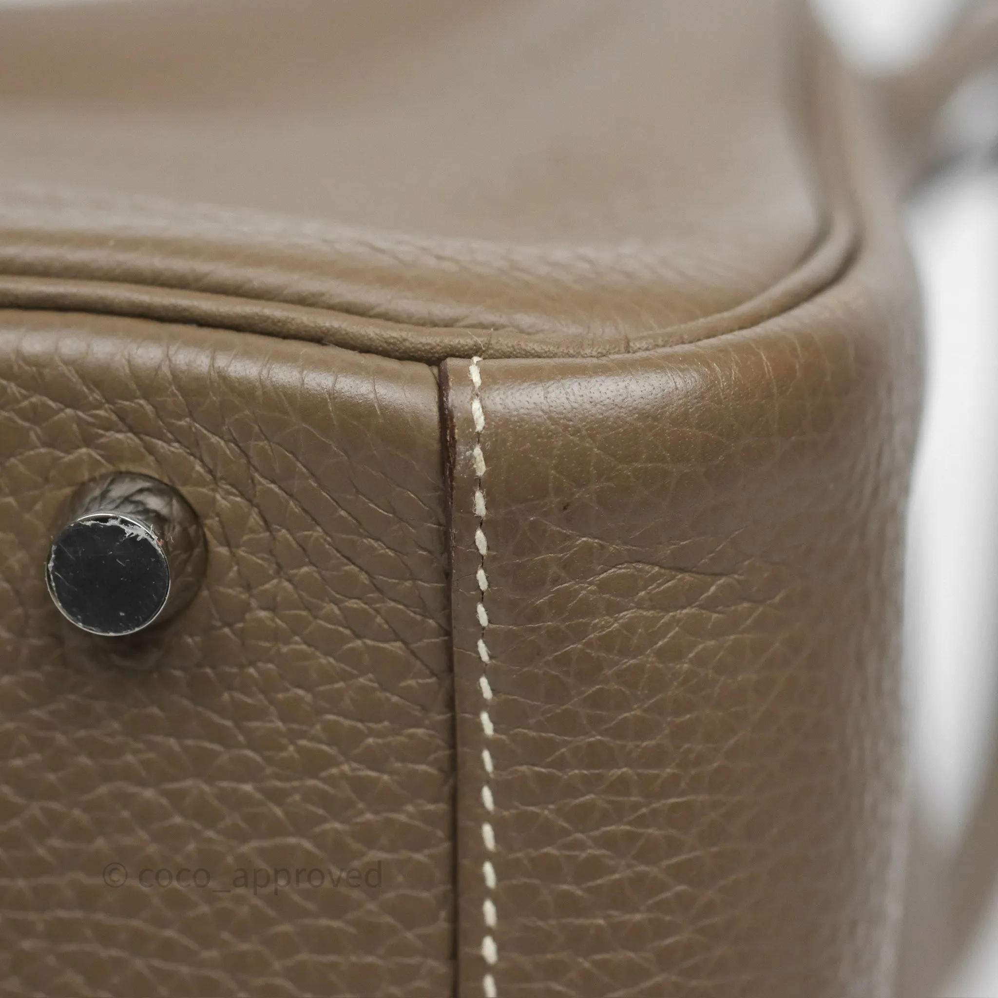 Herms Lindy 30 Etoupe 18 Clemence Palladium Hardware