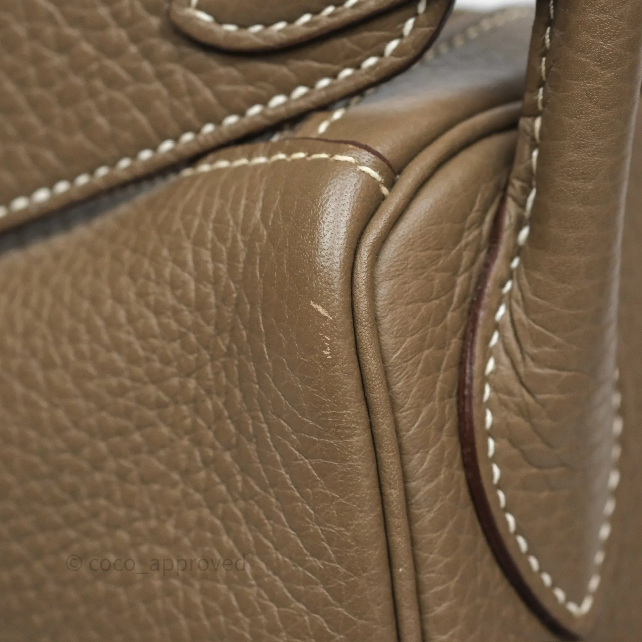 Herms Lindy 30 Etoupe 18 Clemence Palladium Hardware