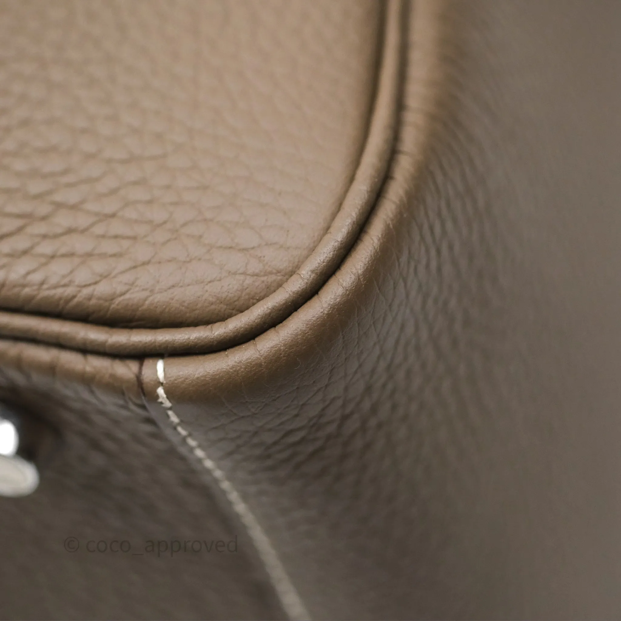 Herms Lindy 30 Etoupe 18 Clemence Palladium Hardware
