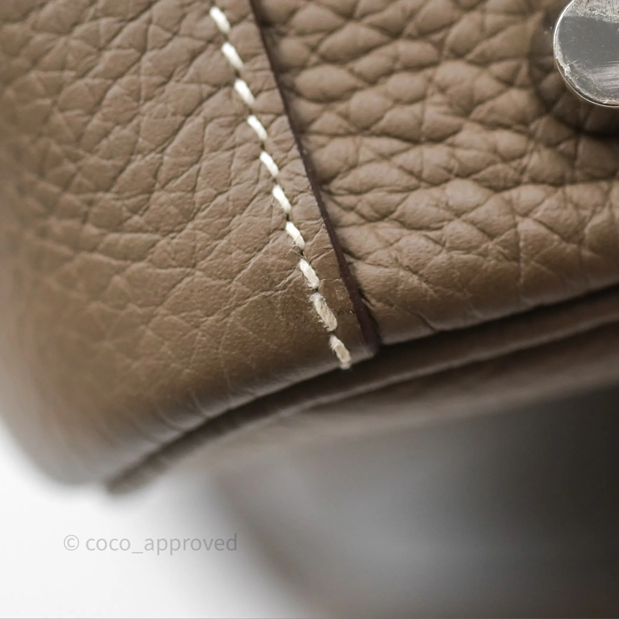Herms Lindy 30 Etoupe 18 Clemence Palladium Hardware