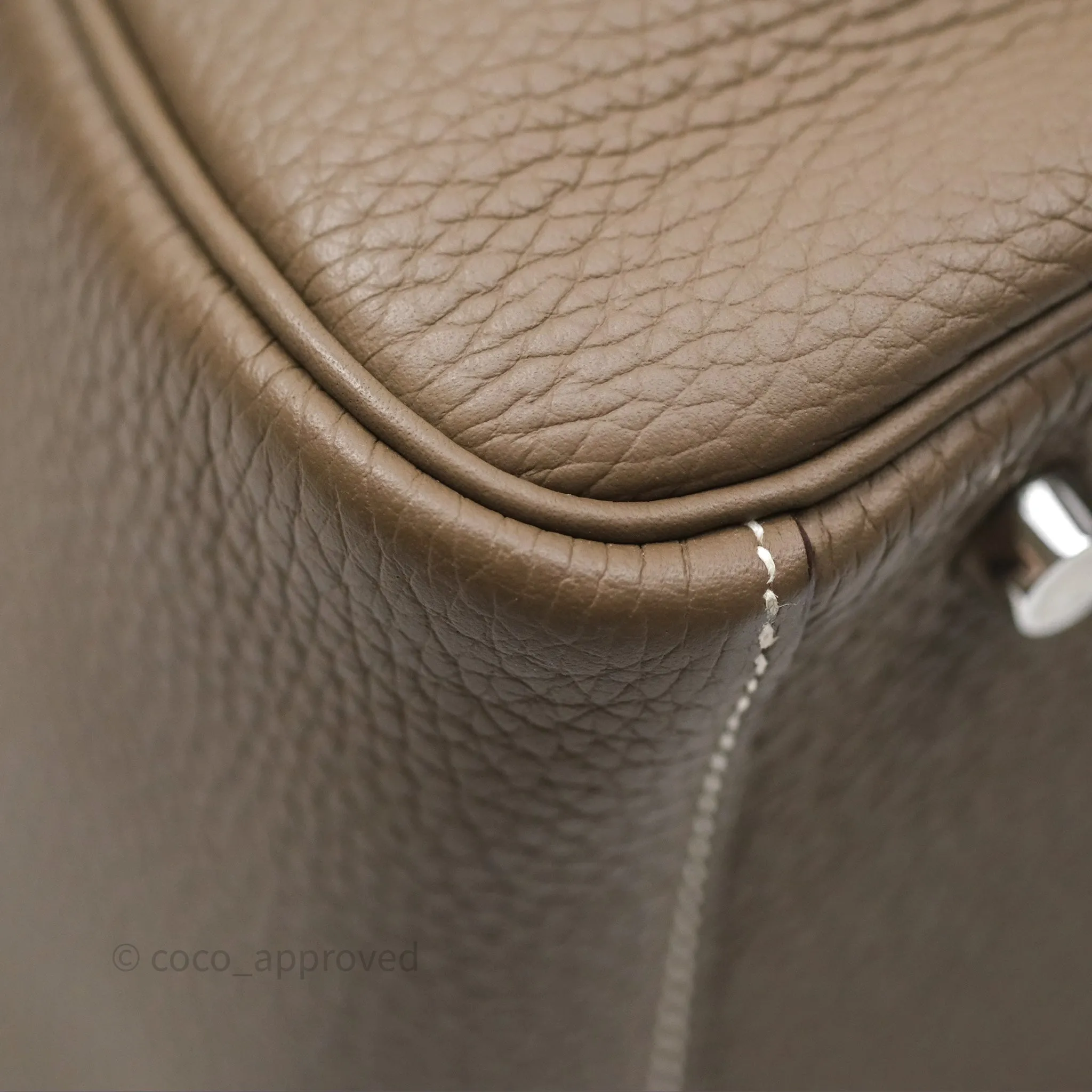 Herms Lindy 30 Etoupe 18 Clemence Palladium Hardware