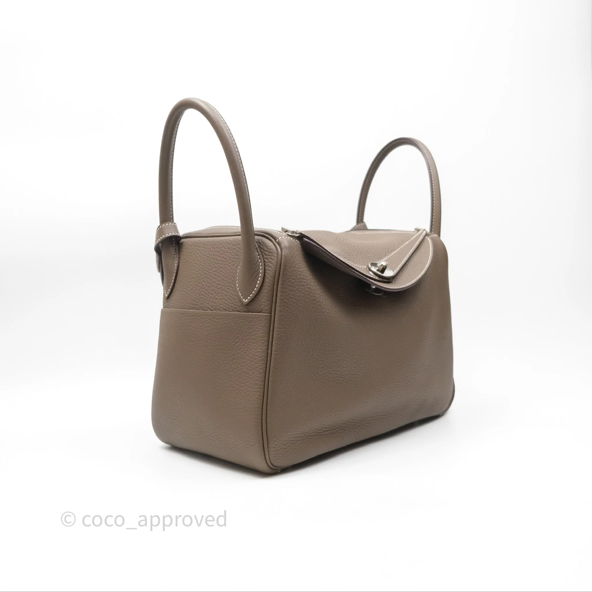 Herms Lindy 30 Etoupe 18 Clemence Palladium Hardware