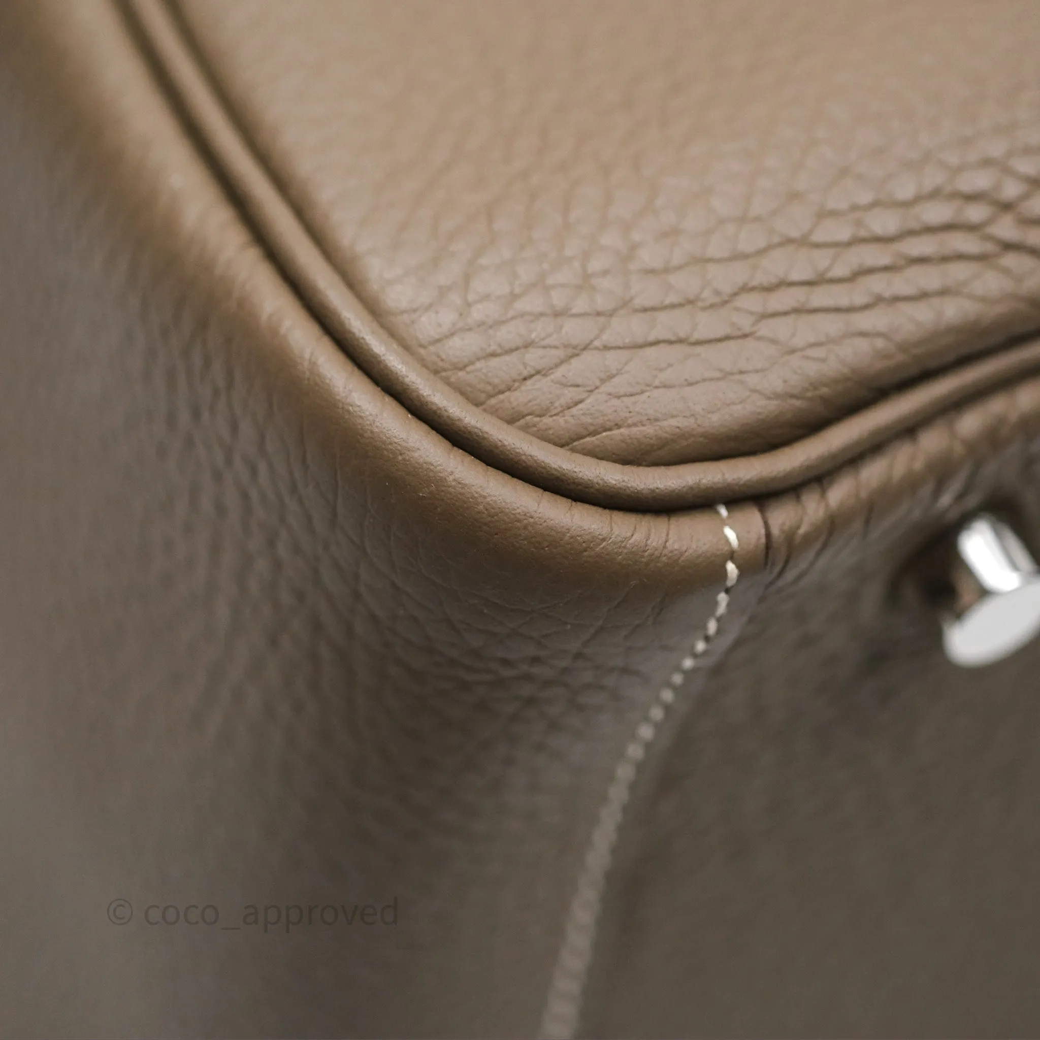 Herms Lindy 30 Etoupe 18 Clemence Palladium Hardware