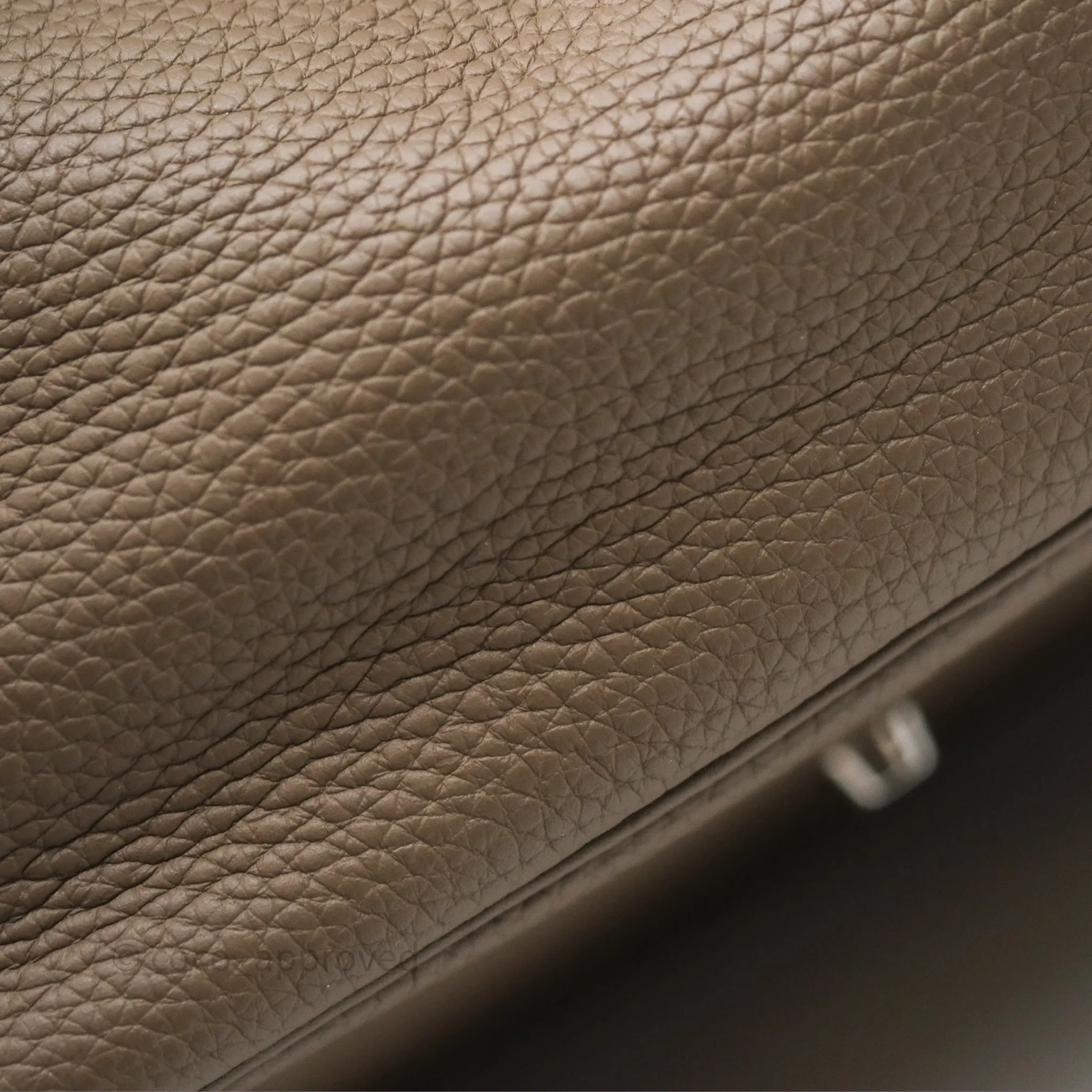 Herms Lindy 30 Etoupe 18 Clemence Palladium Hardware