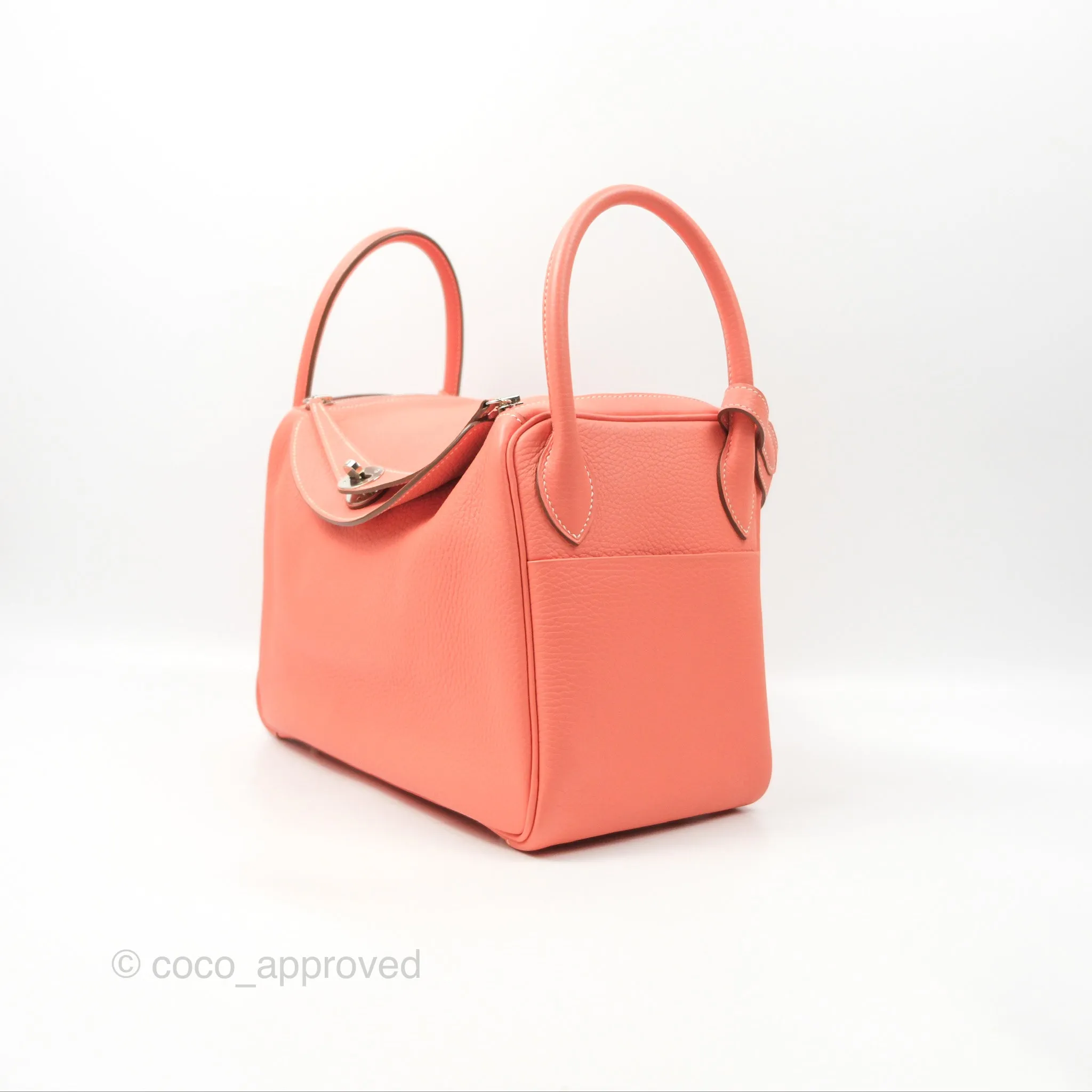 Herms Lindy 30 Flamingo Clemence Palladium Hardware