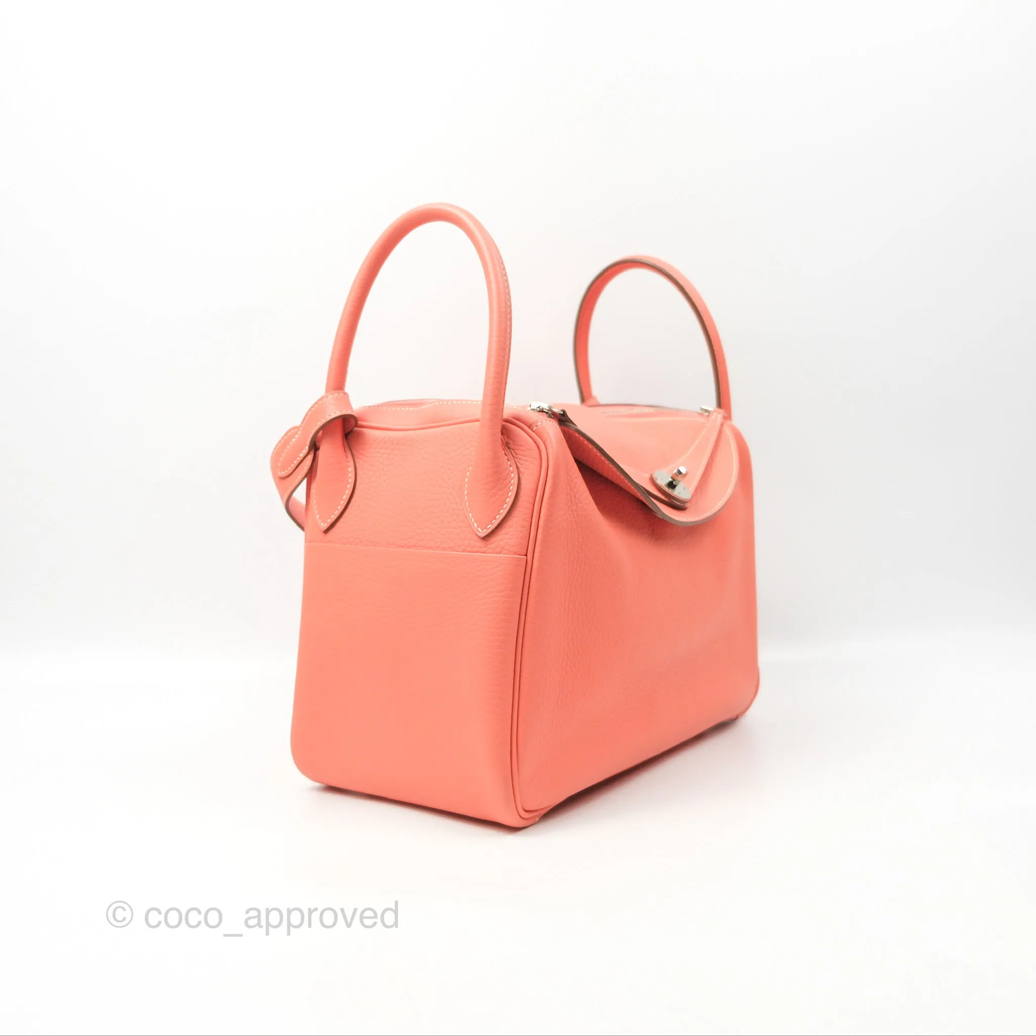 Herms Lindy 30 Flamingo Clemence Palladium Hardware