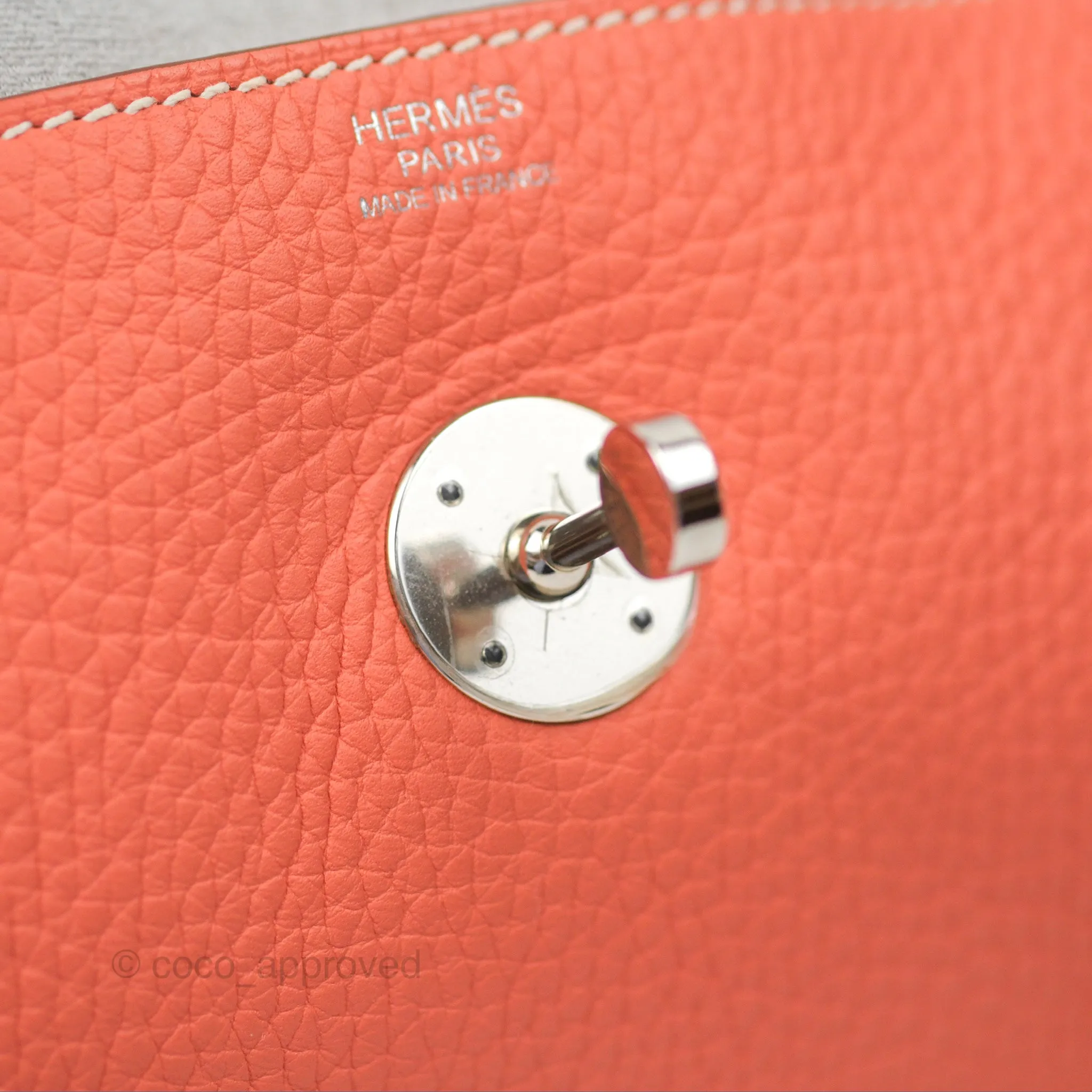 Herms Lindy 30 Flamingo Clemence Palladium Hardware