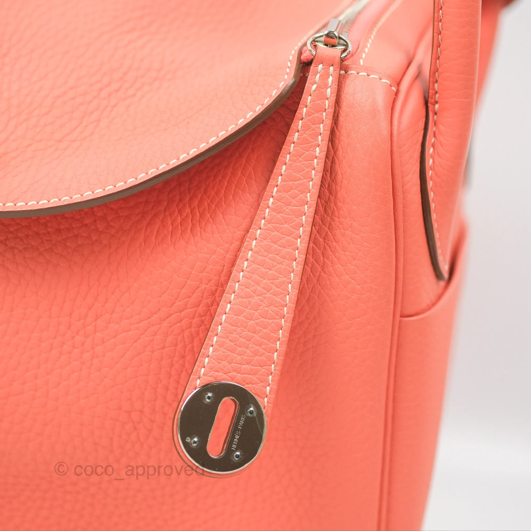 Herms Lindy 30 Flamingo Clemence Palladium Hardware