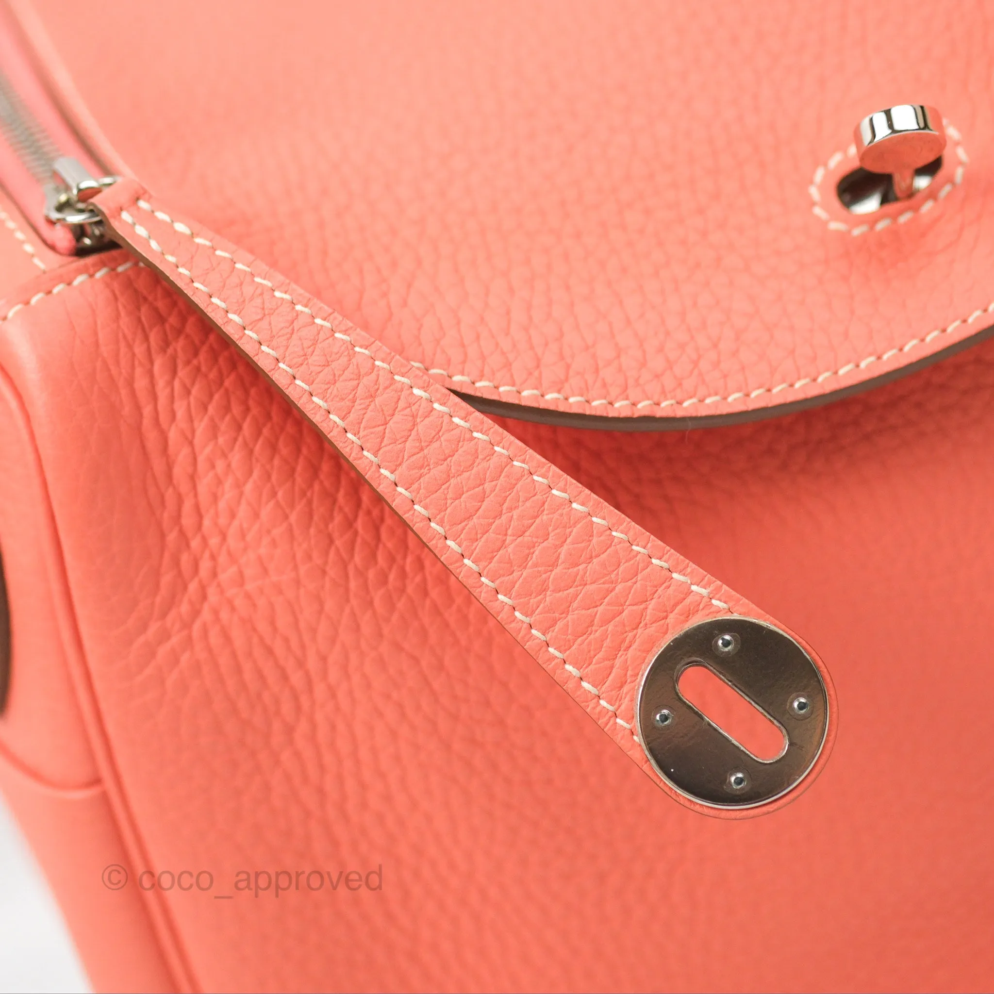 Herms Lindy 30 Flamingo Clemence Palladium Hardware