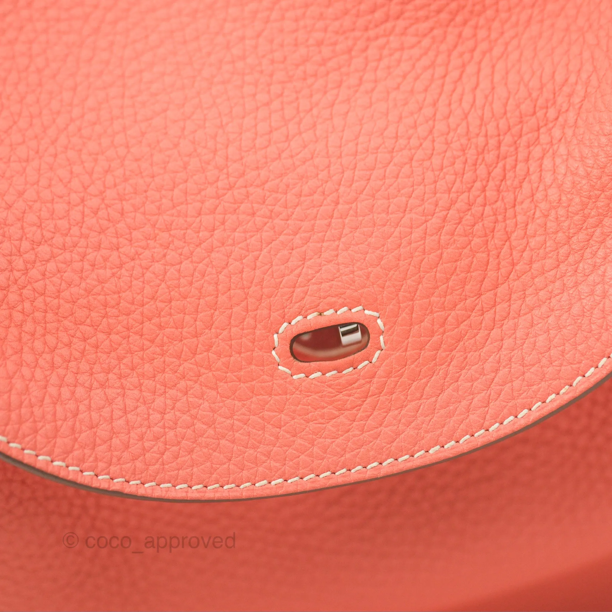 Herms Lindy 30 Flamingo Clemence Palladium Hardware