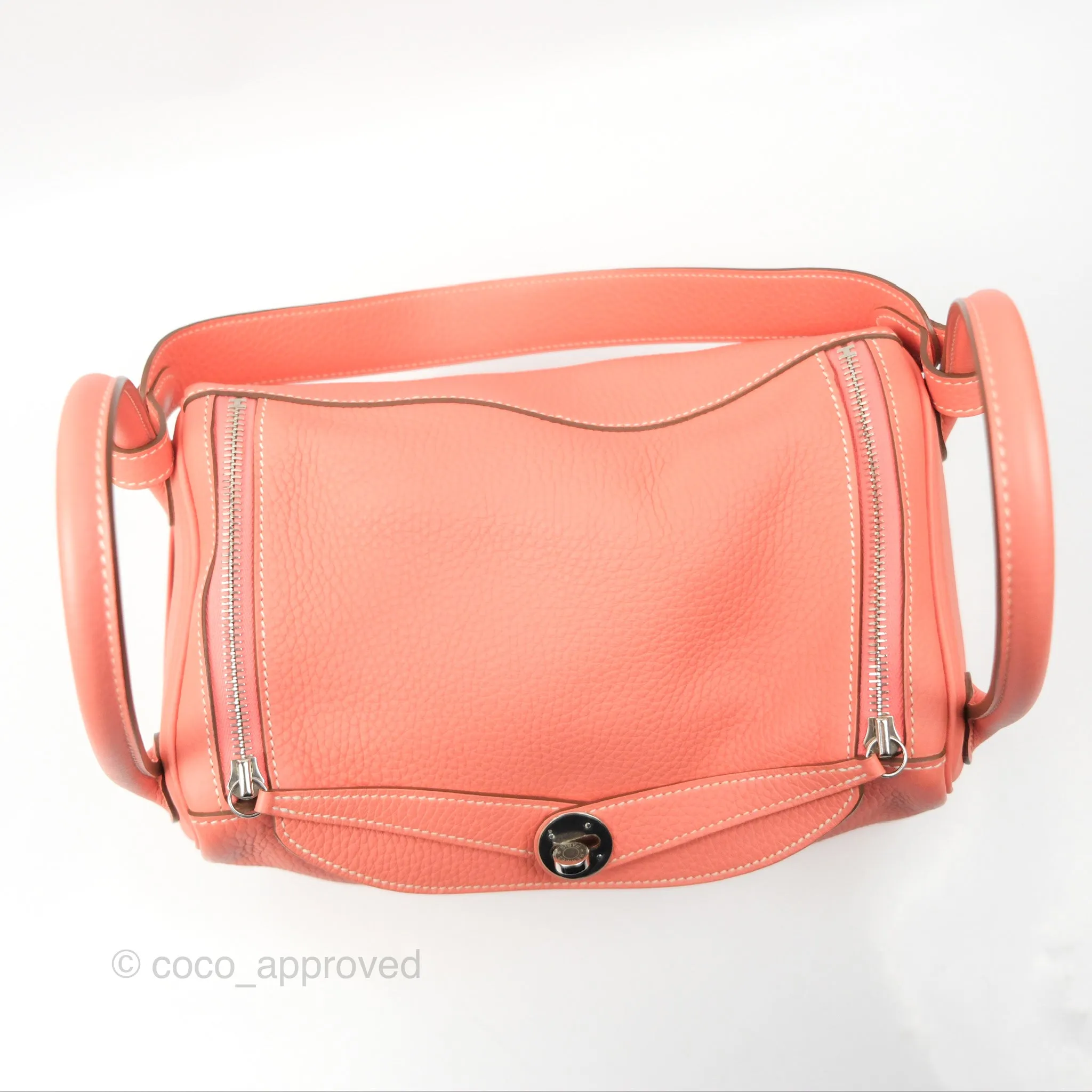 Herms Lindy 30 Flamingo Clemence Palladium Hardware