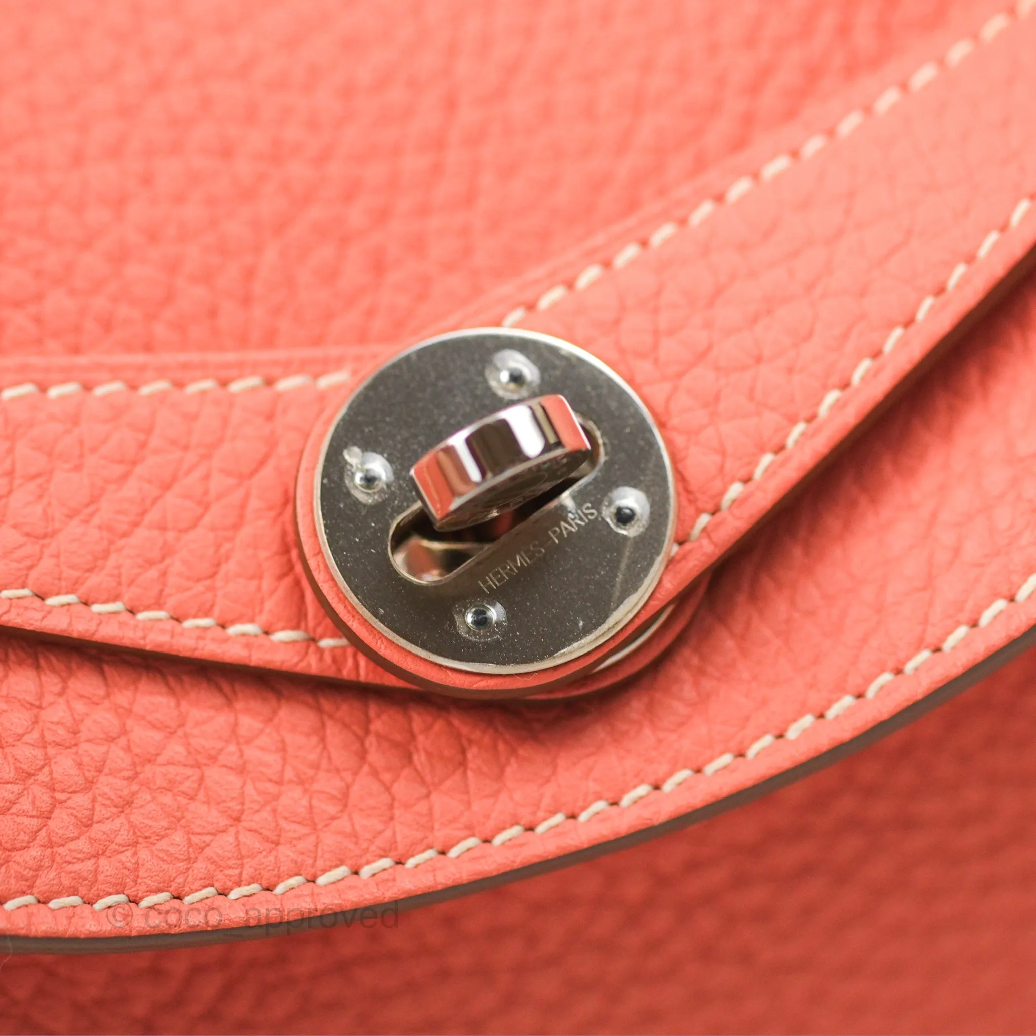 Herms Lindy 30 Flamingo Clemence Palladium Hardware