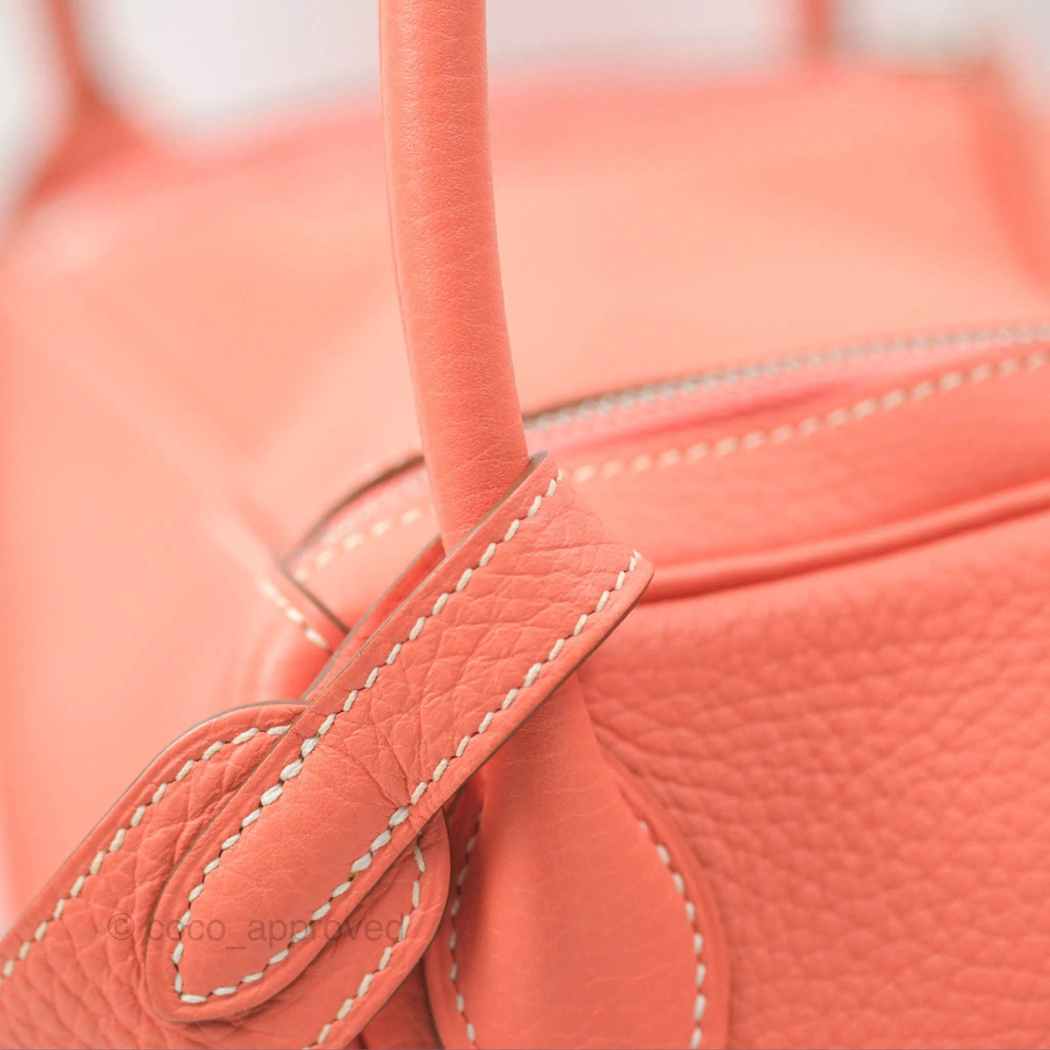 Herms Lindy 30 Flamingo Clemence Palladium Hardware