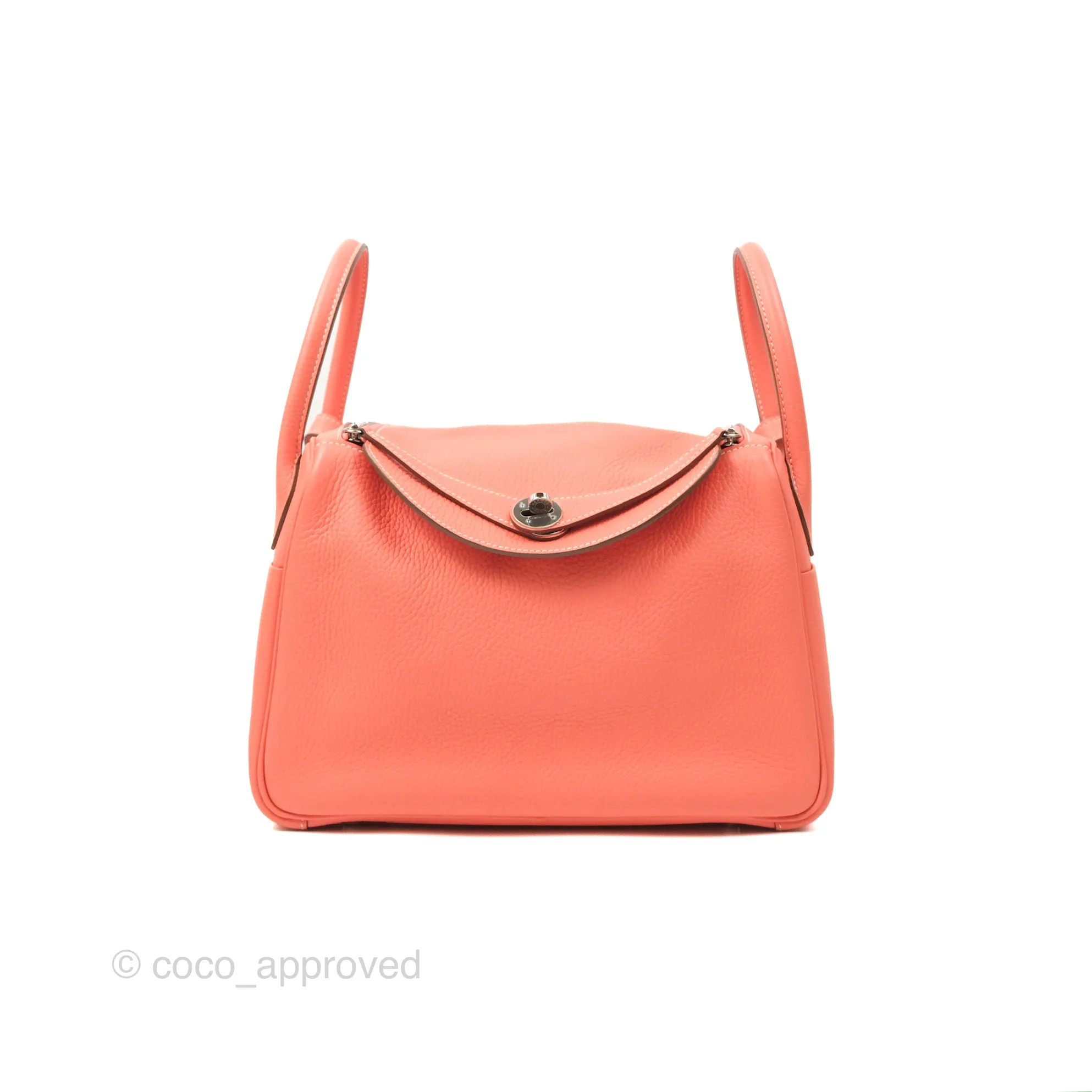 Herms Lindy 30 Flamingo Clemence Palladium Hardware