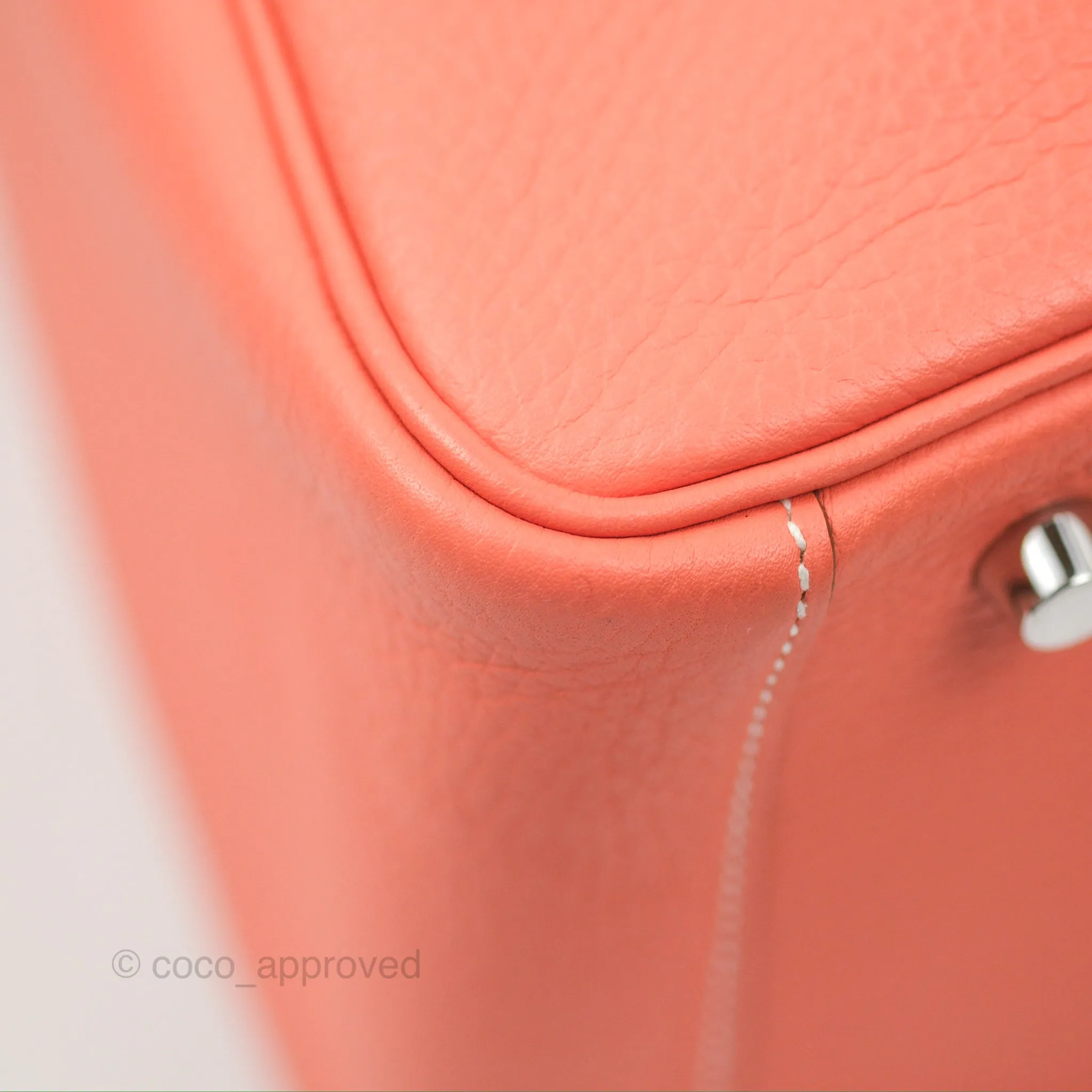 Herms Lindy 30 Flamingo Clemence Palladium Hardware