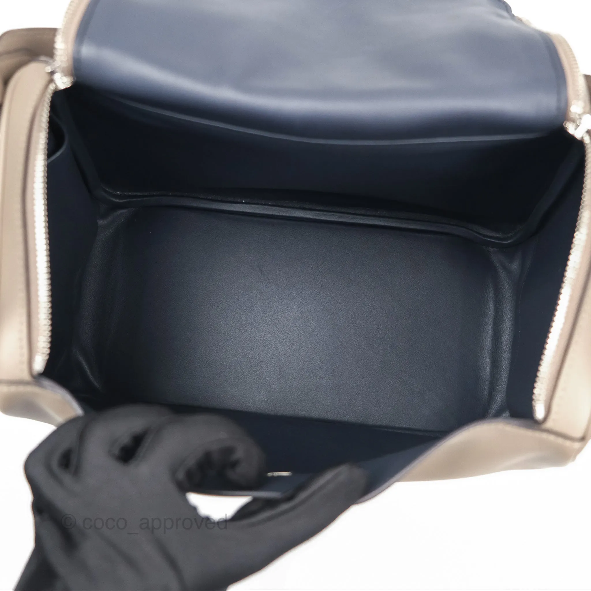 Herms Lindy 30 Gris Asphalte M8/ Blue Indigo 76 Swift Palladium Hardware