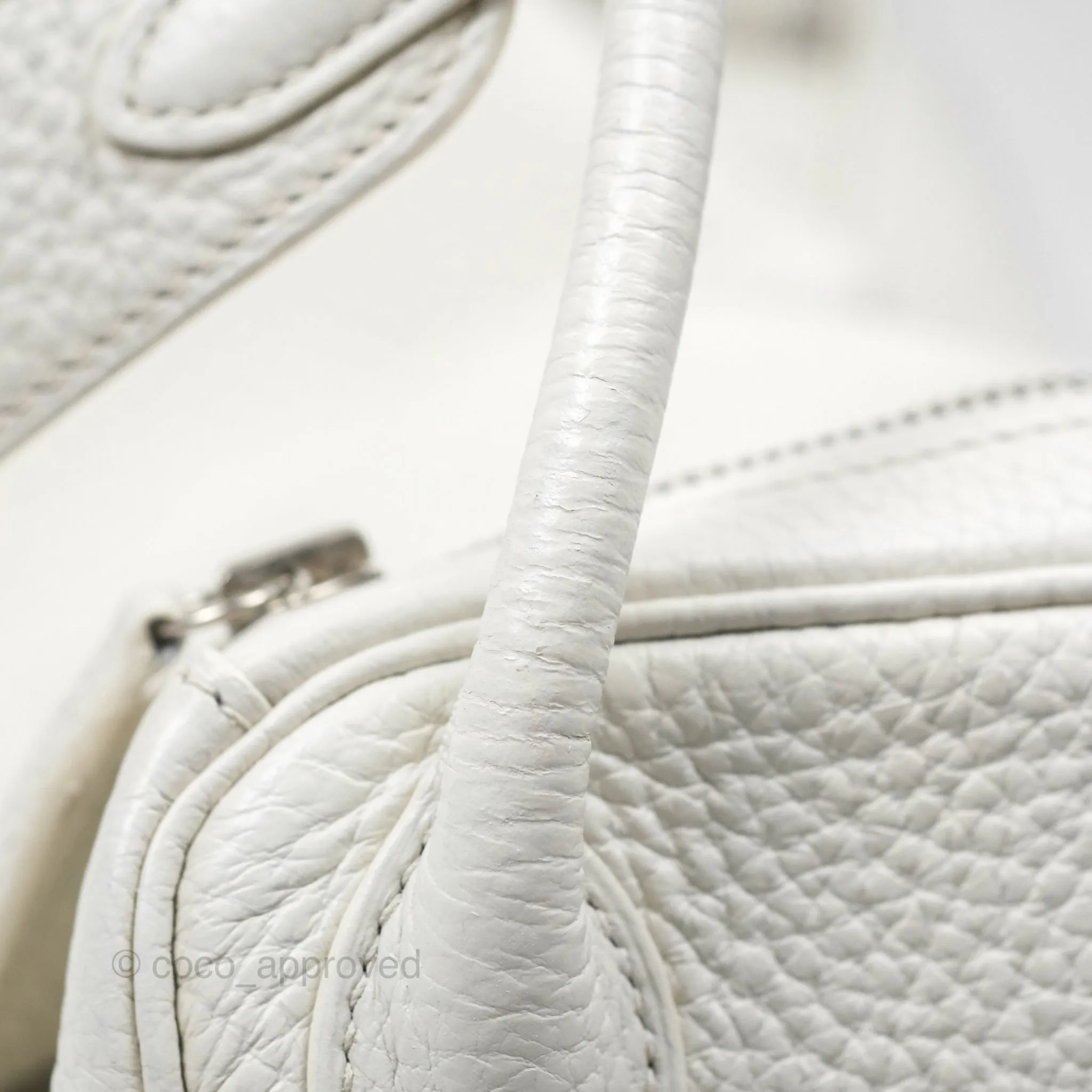 Herms Lindy 30 White Clemence Palladium Hardware