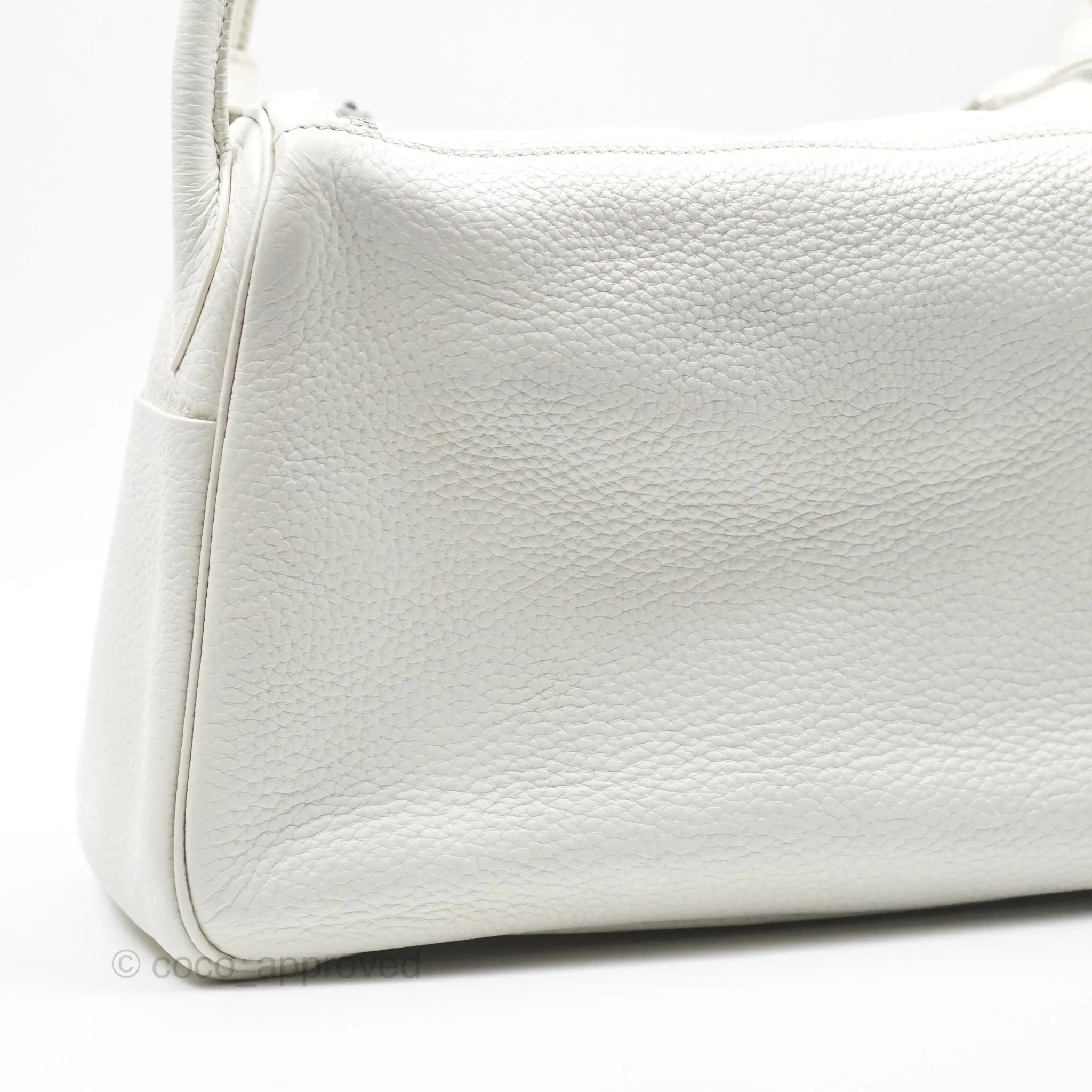 Herms Lindy 30 White Clemence Palladium Hardware