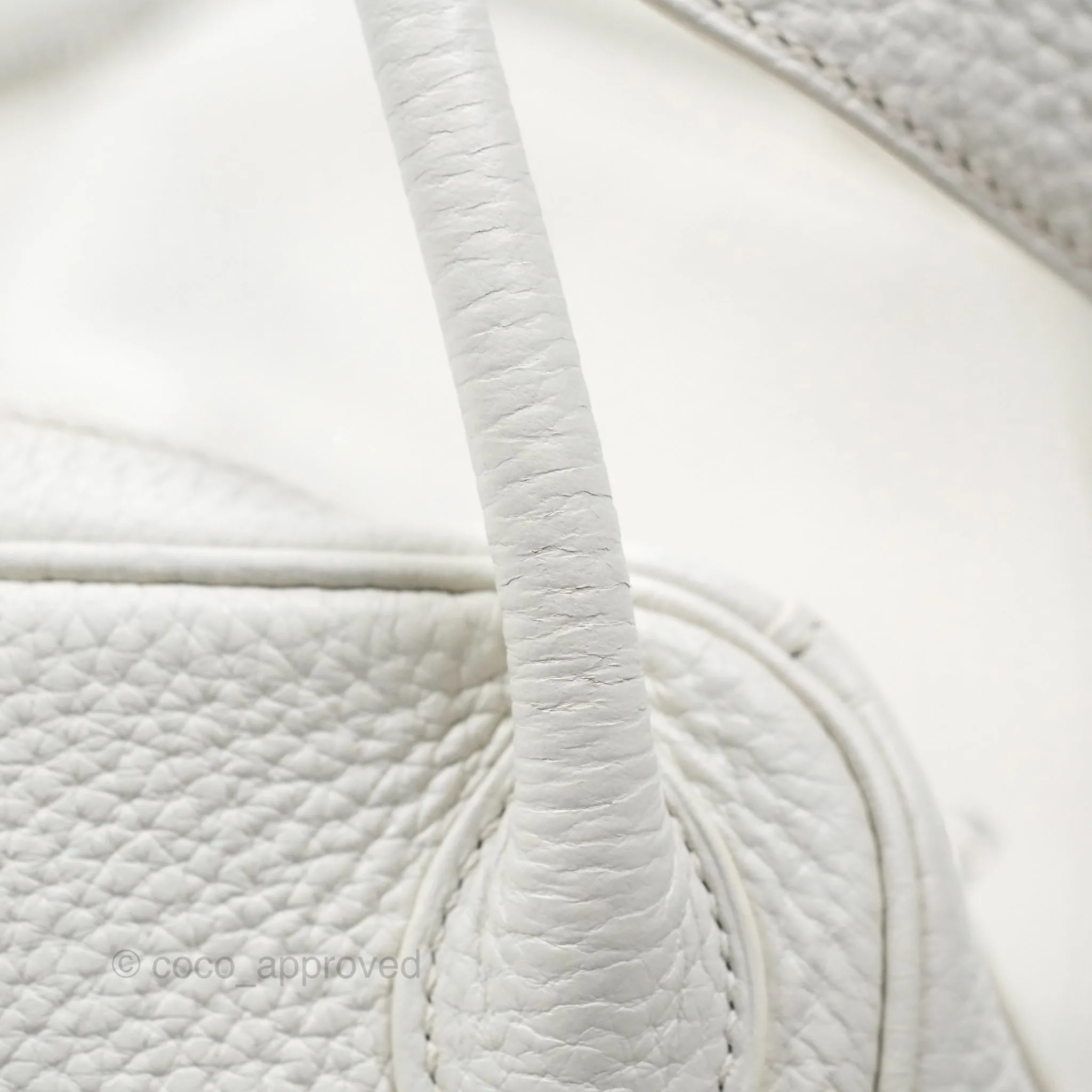 Herms Lindy 30 White Clemence Palladium Hardware