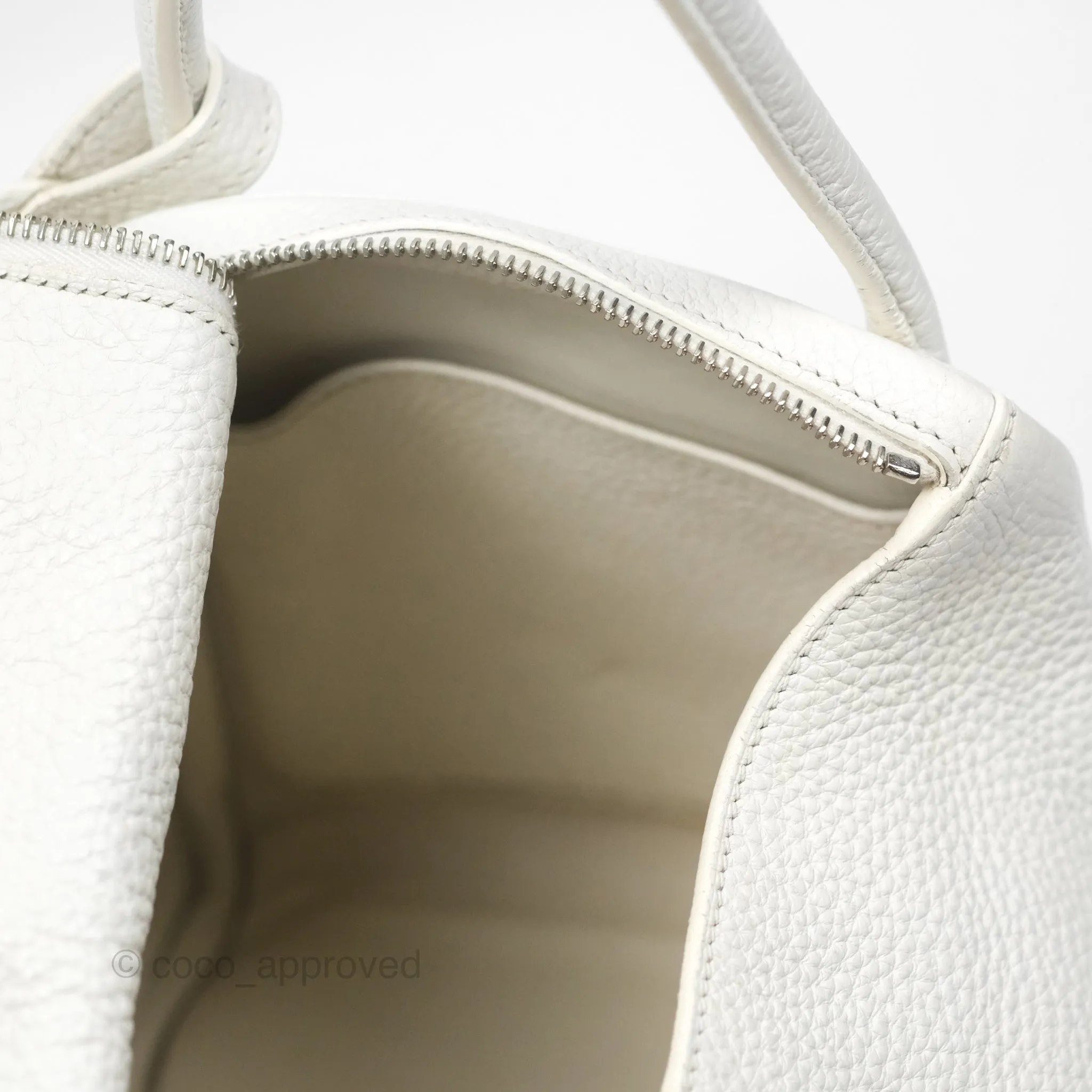 Herms Lindy 30 White Clemence Palladium Hardware