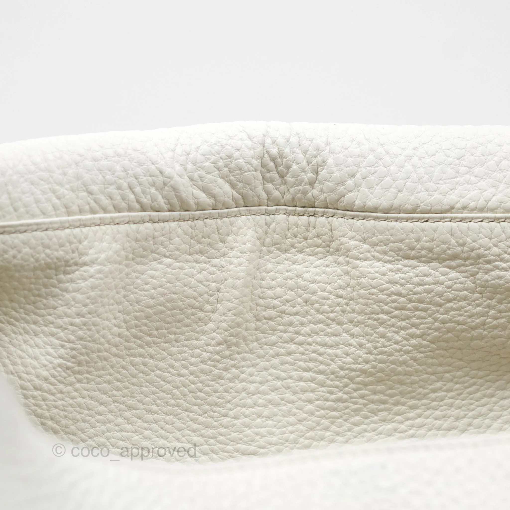 Herms Lindy 30 White Clemence Palladium Hardware