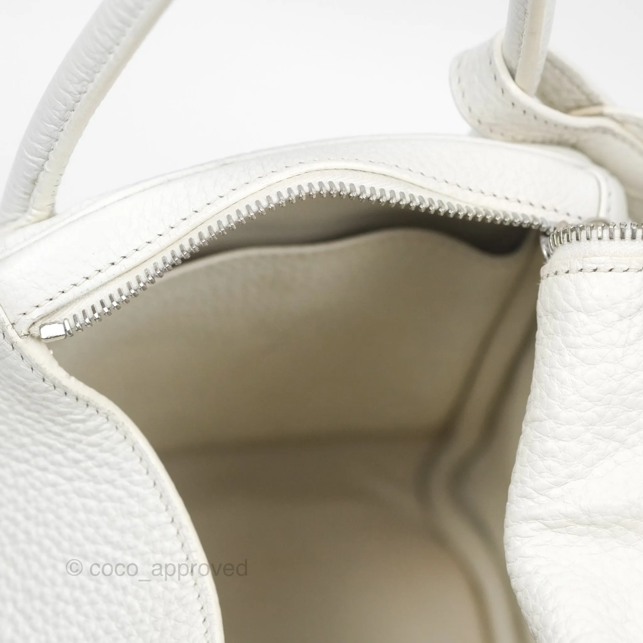 Herms Lindy 30 White Clemence Palladium Hardware