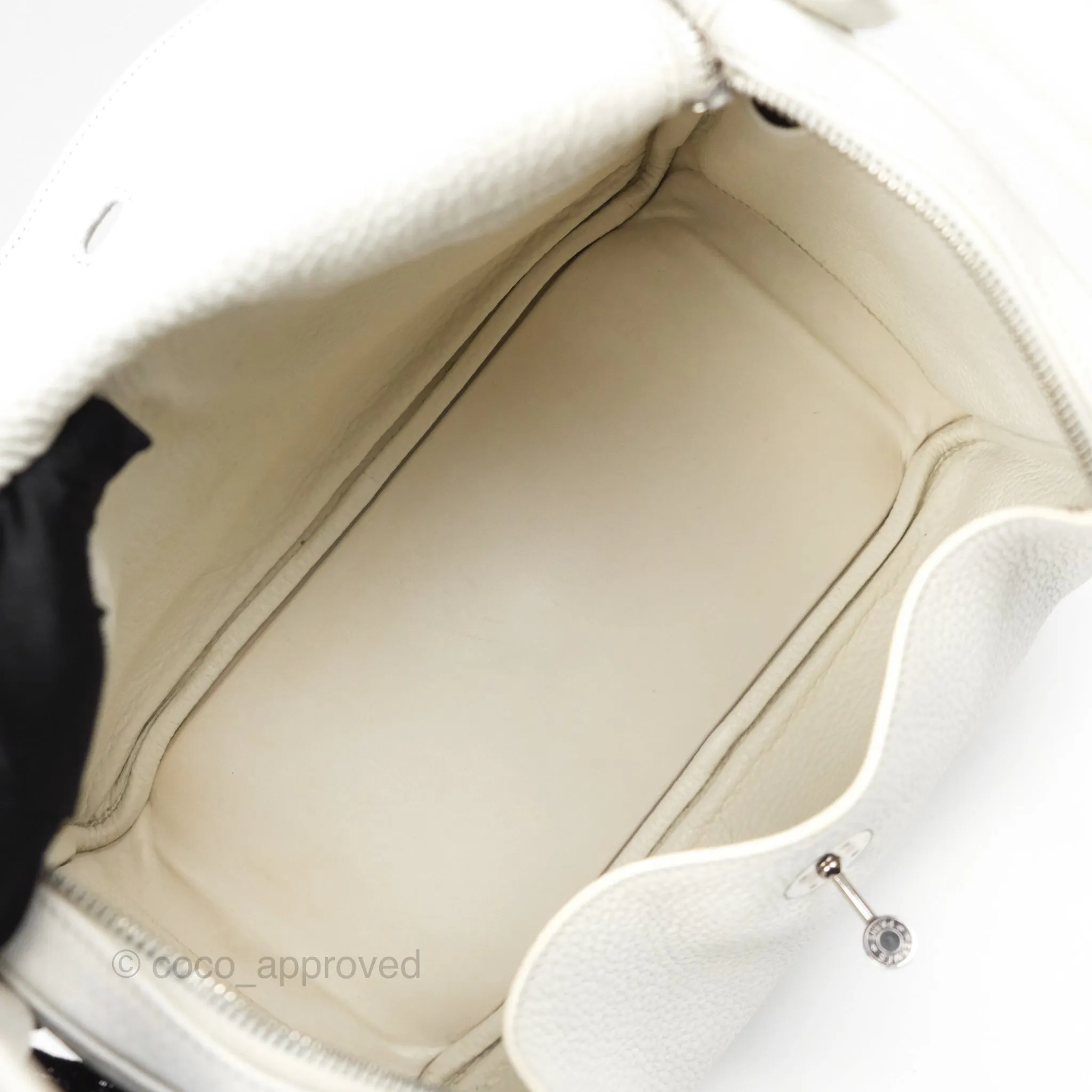 Herms Lindy 30 White Clemence Palladium Hardware