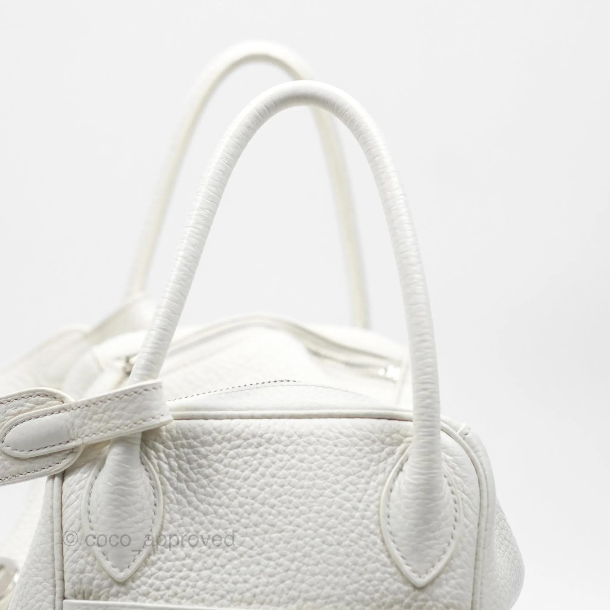 Herms Lindy 30 White Clemence Palladium Hardware