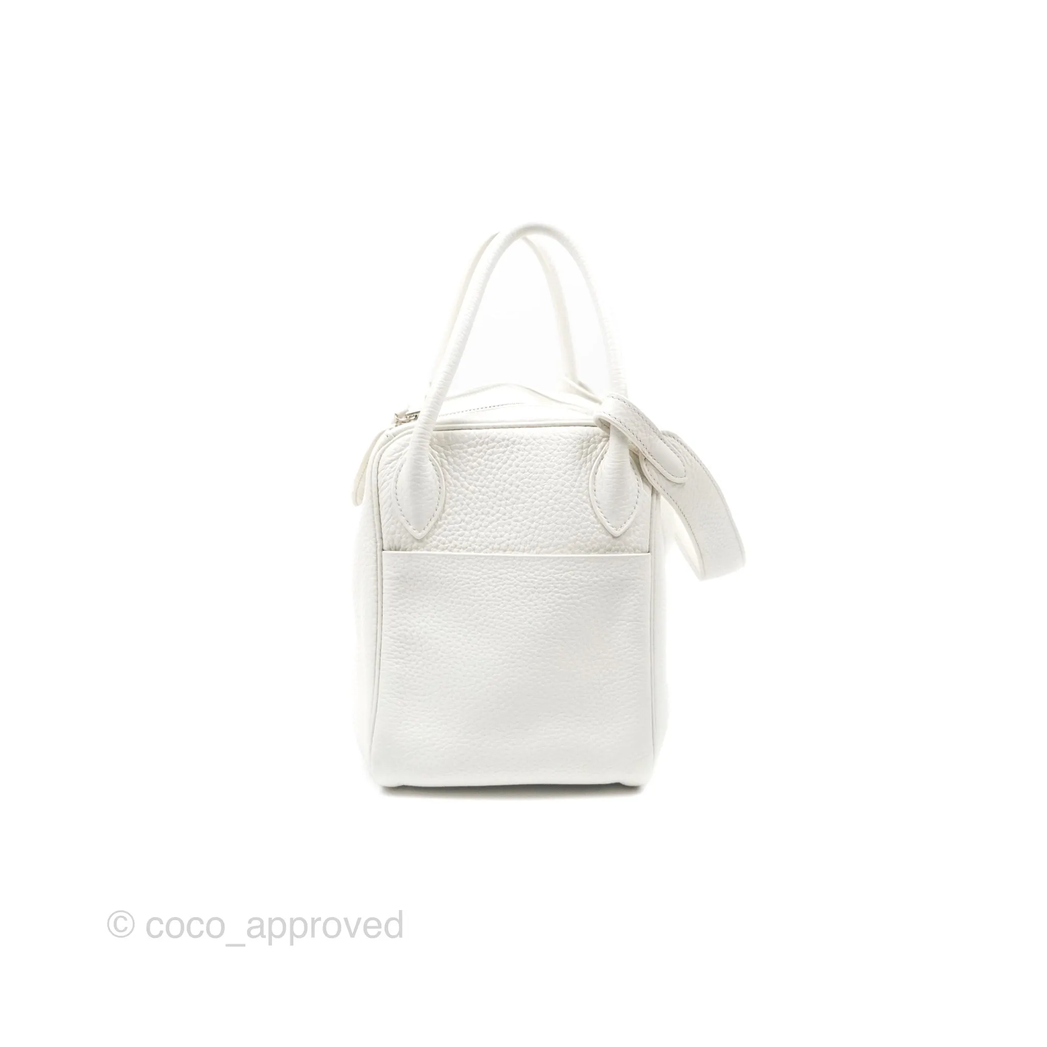 Herms Lindy 30 White Clemence Palladium Hardware
