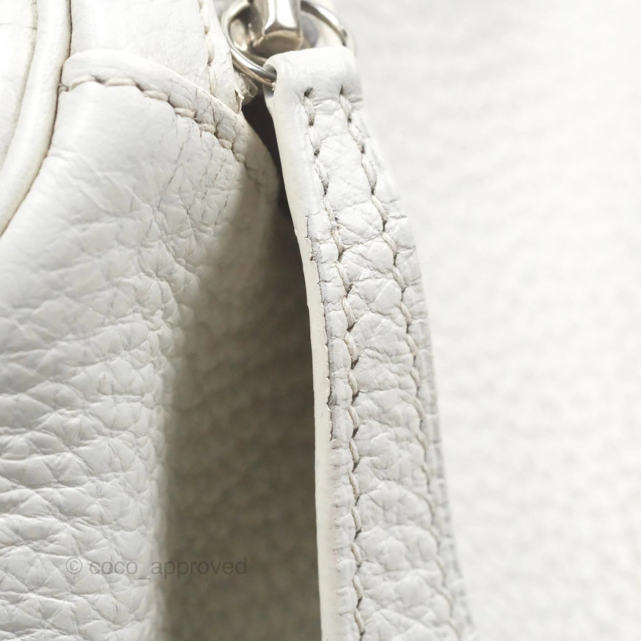 Herms Lindy 30 White Clemence Palladium Hardware