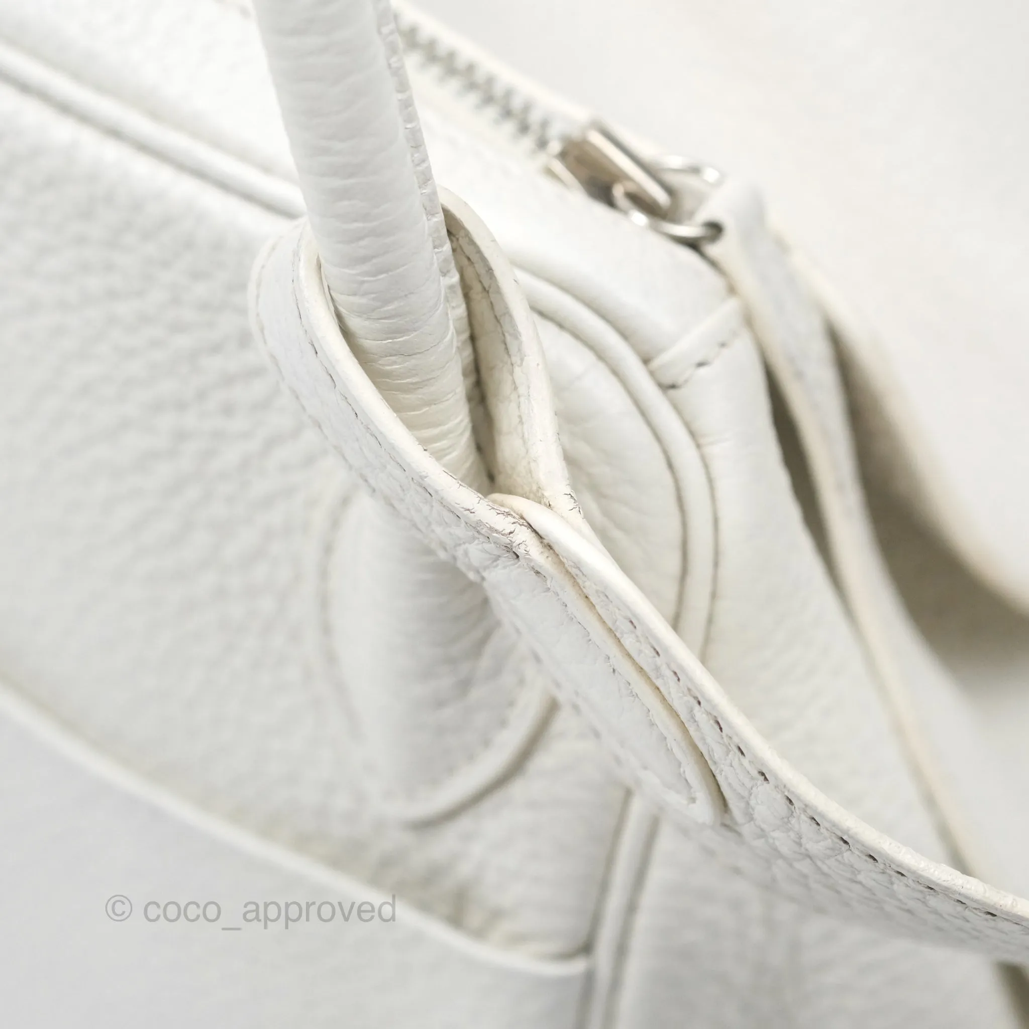 Herms Lindy 30 White Clemence Palladium Hardware