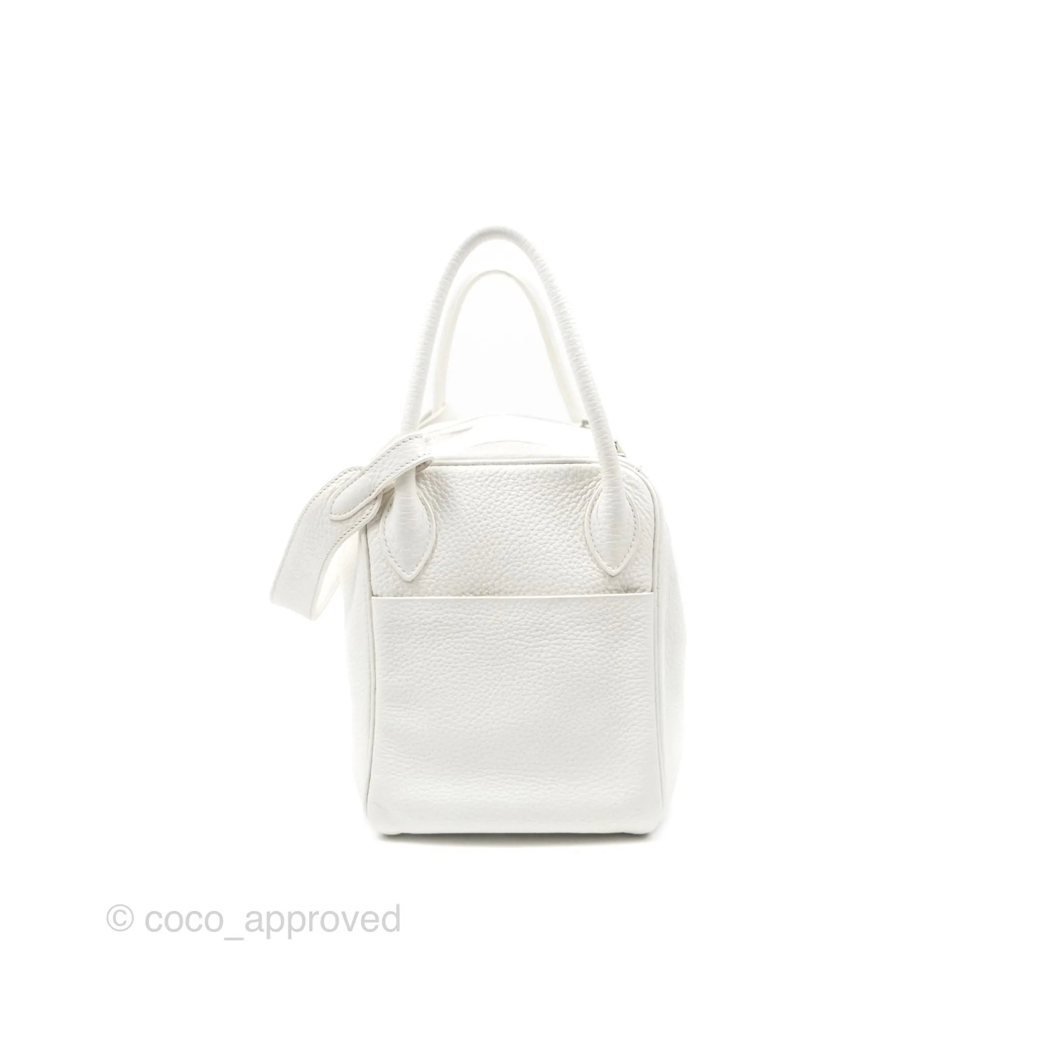Herms Lindy 30 White Clemence Palladium Hardware