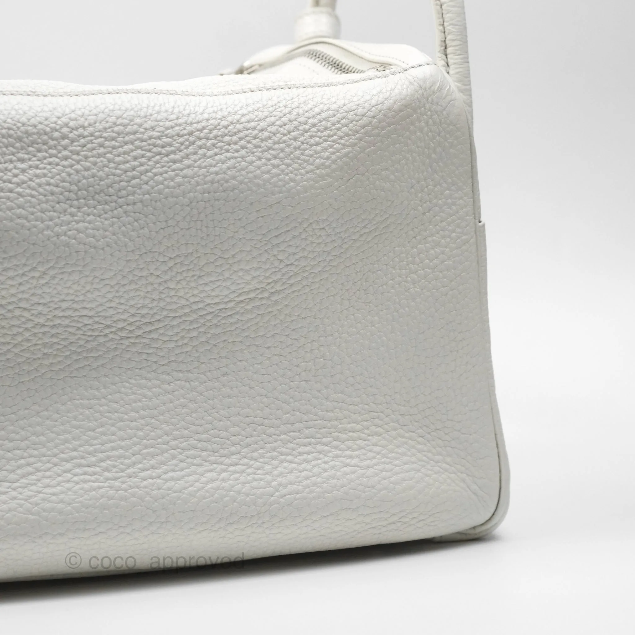 Herms Lindy 30 White Clemence Palladium Hardware