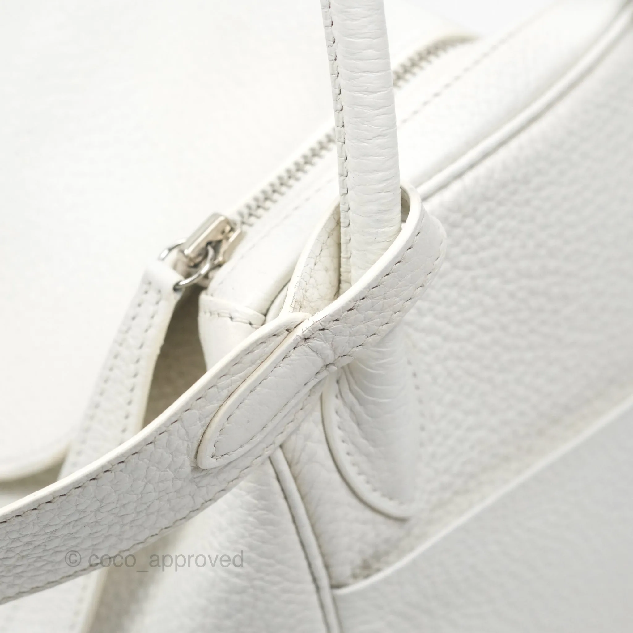 Herms Lindy 30 White Clemence Palladium Hardware