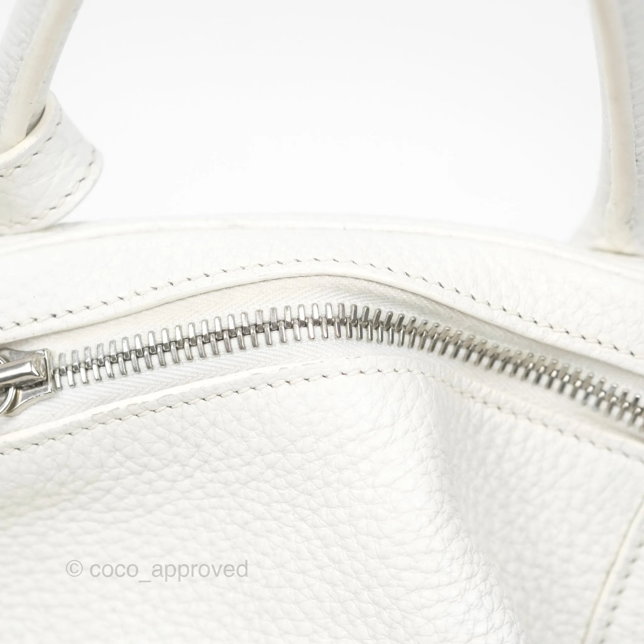 Herms Lindy 30 White Clemence Palladium Hardware