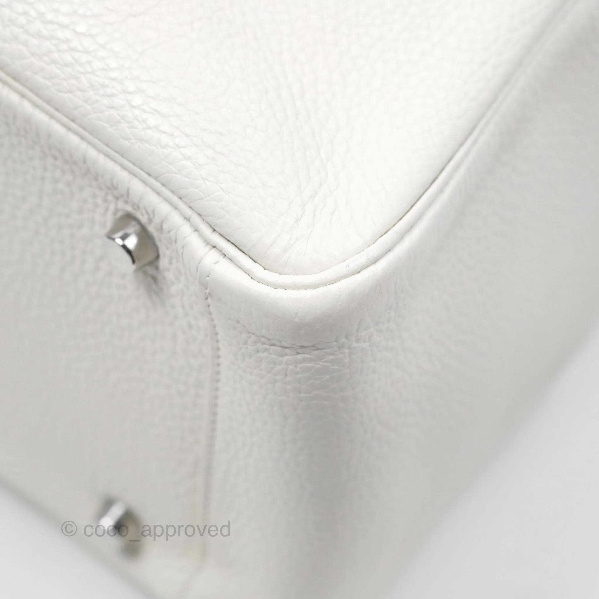 Herms Lindy 30 White Clemence Palladium Hardware