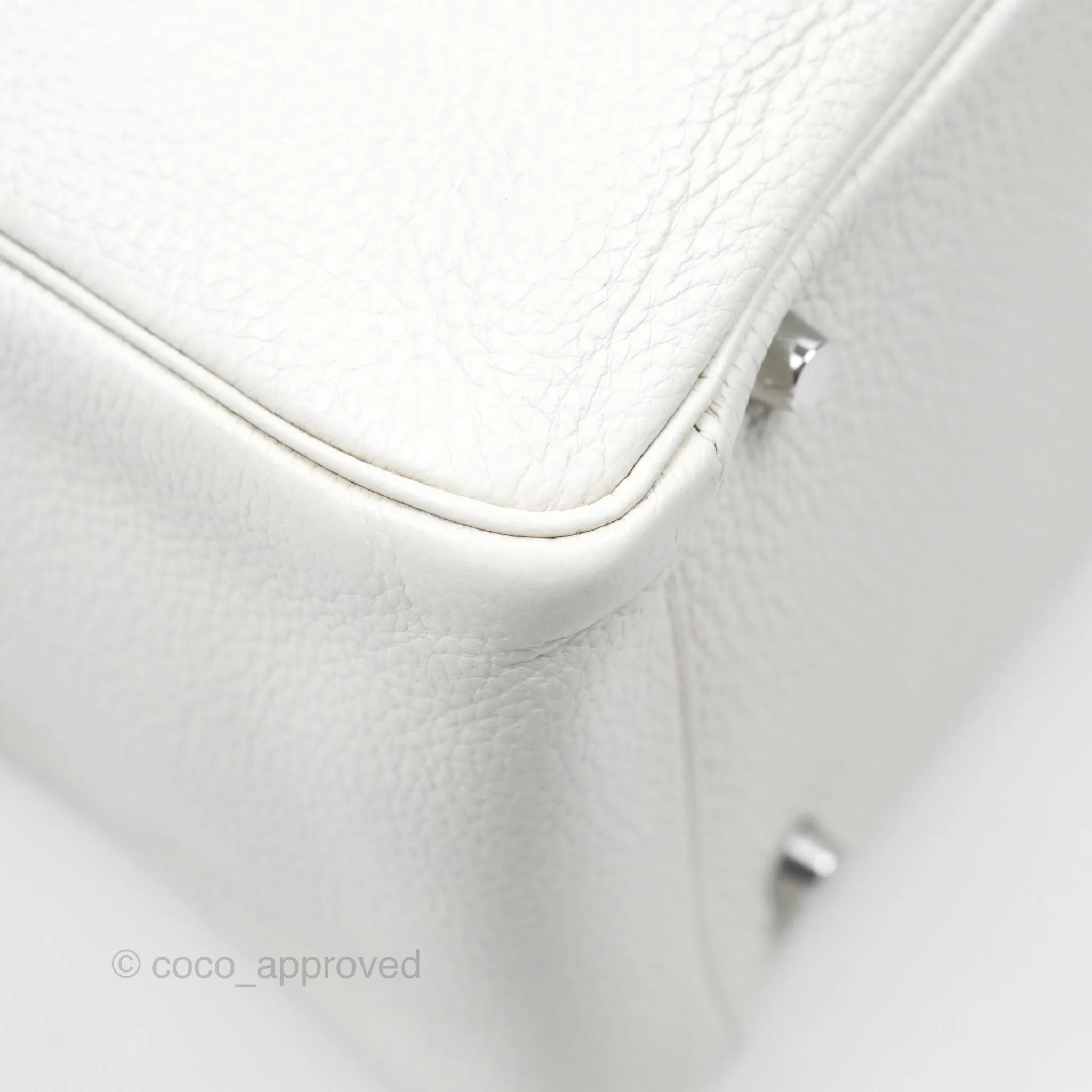 Herms Lindy 30 White Clemence Palladium Hardware