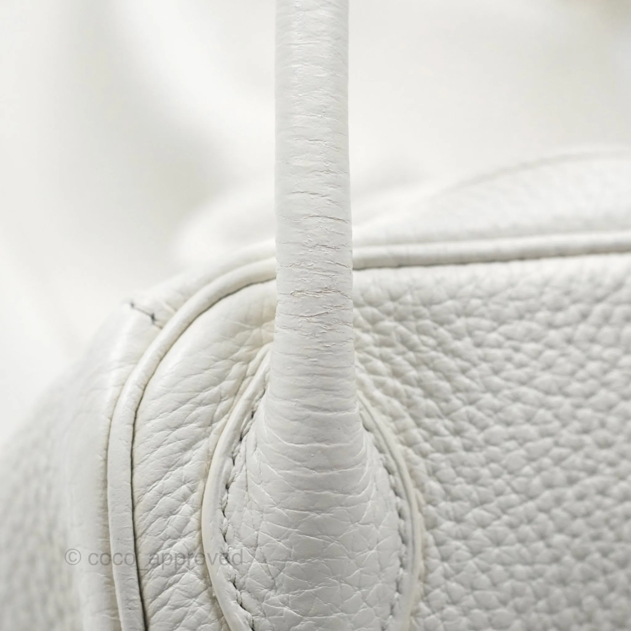 Herms Lindy 30 White Clemence Palladium Hardware