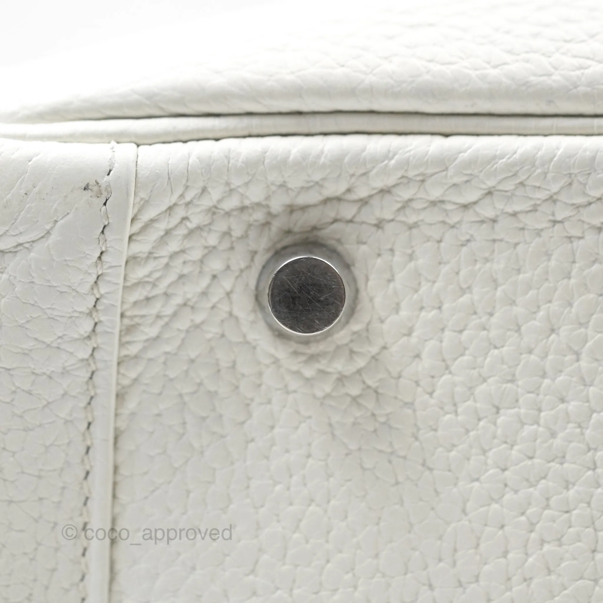 Herms Lindy 30 White Clemence Palladium Hardware