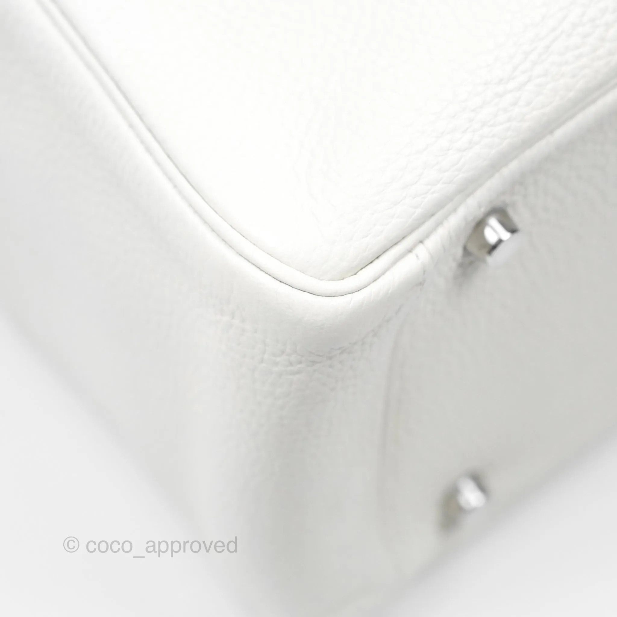Herms Lindy 30 White Clemence Palladium Hardware